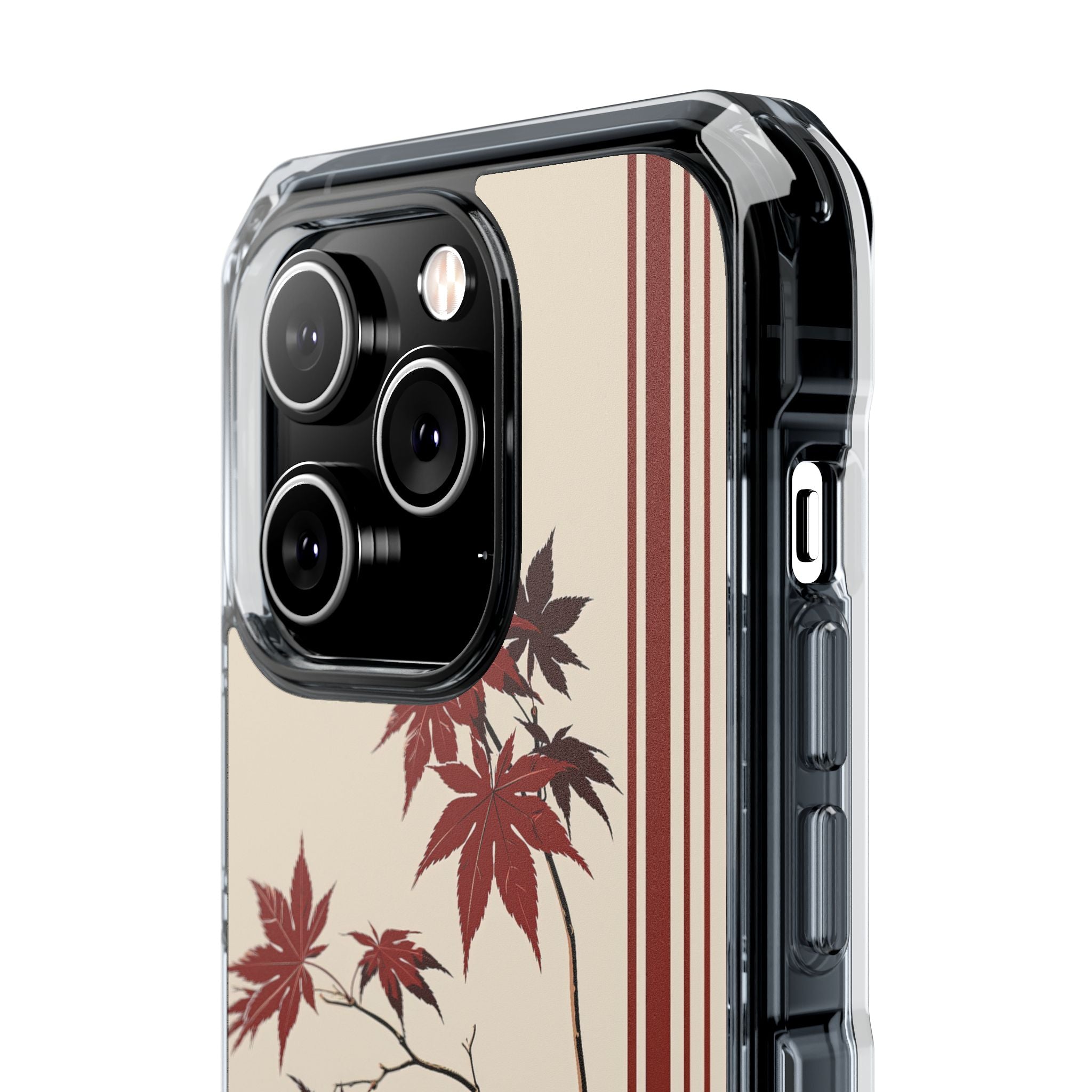 Red Impact MagSafe Phone Case for iPhone - Crimson Momiji Stripe