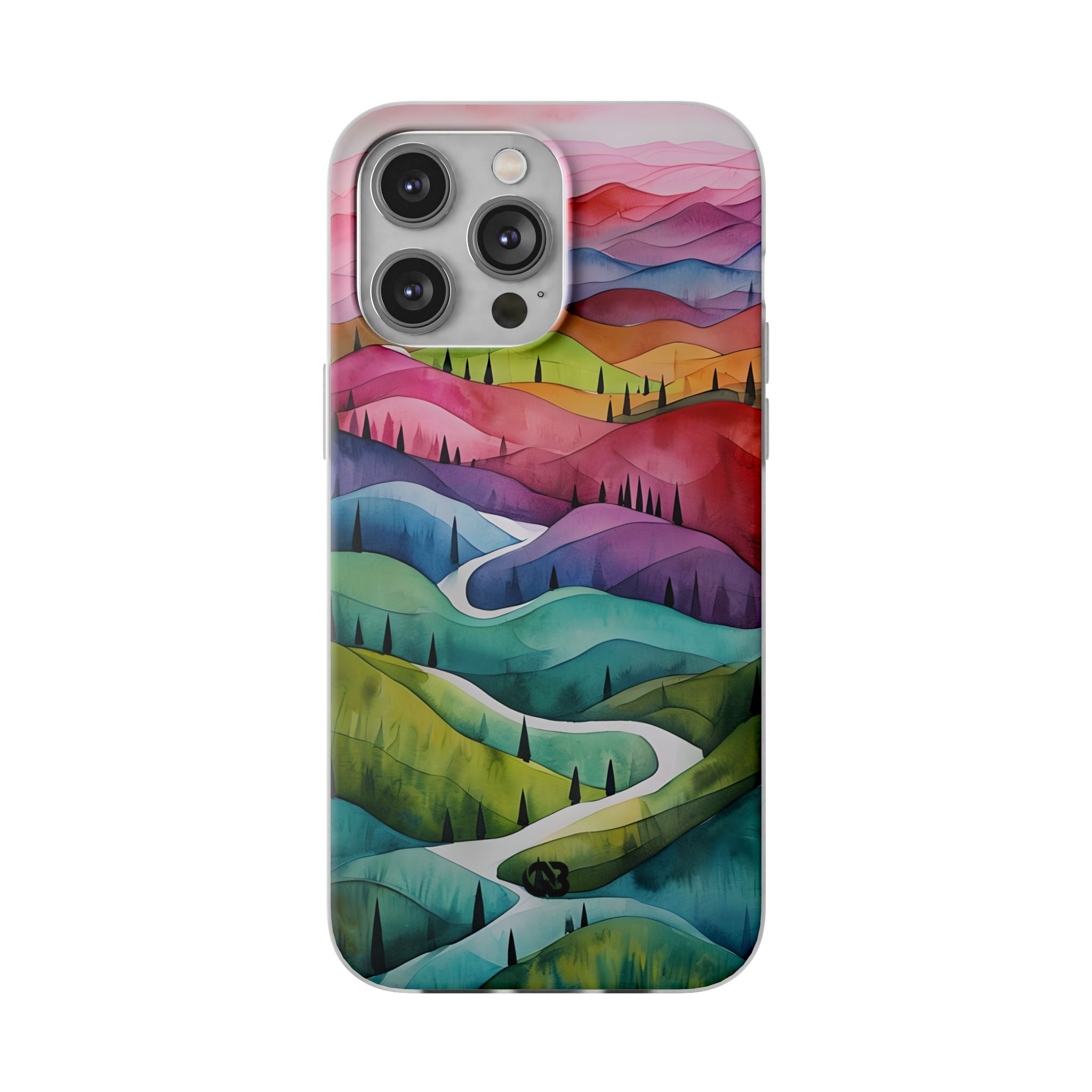 Fluid Rainbow Ridge · Soft Hoesje voor iPhone