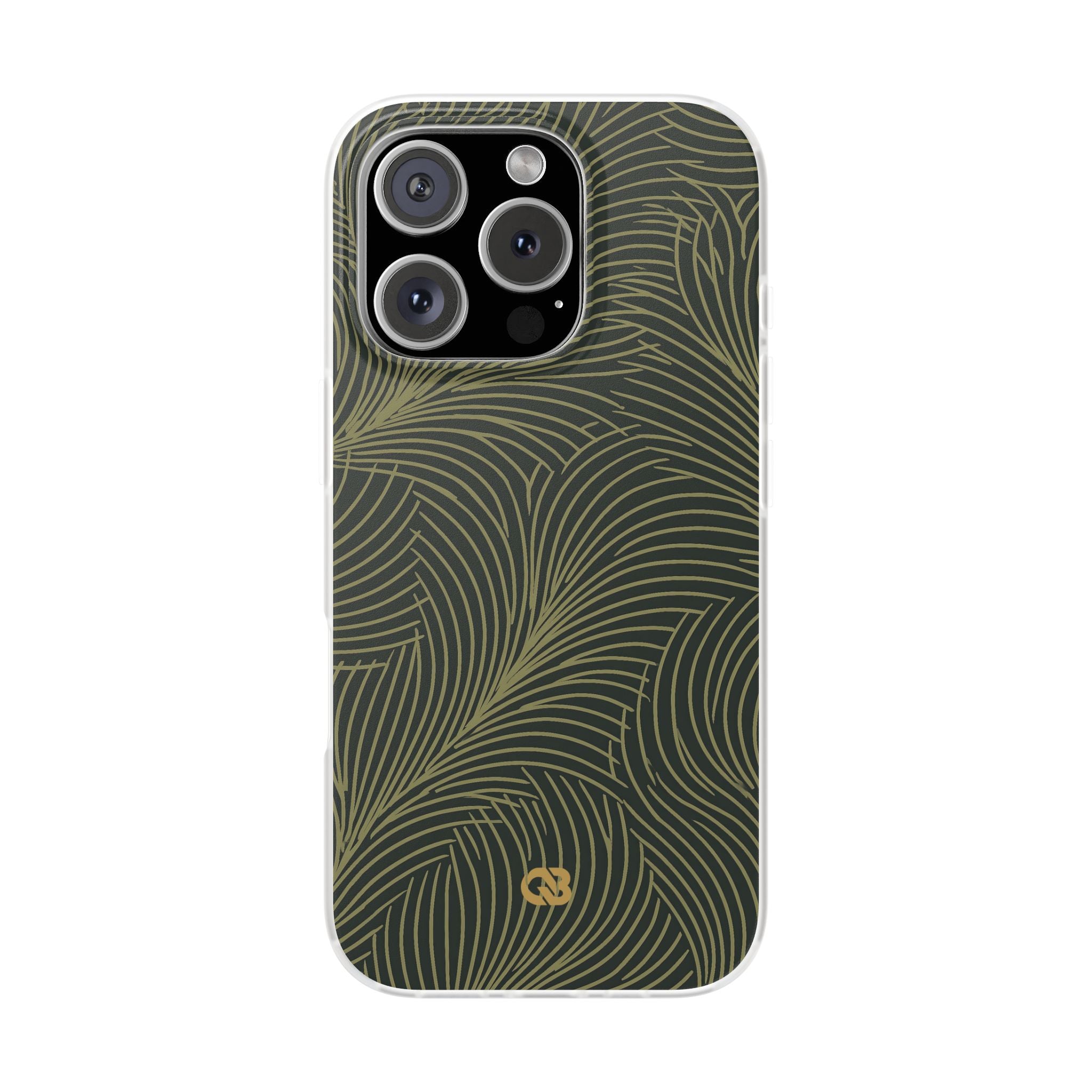 Green Lite Phone Case for iPhone - Dark Olive Plume