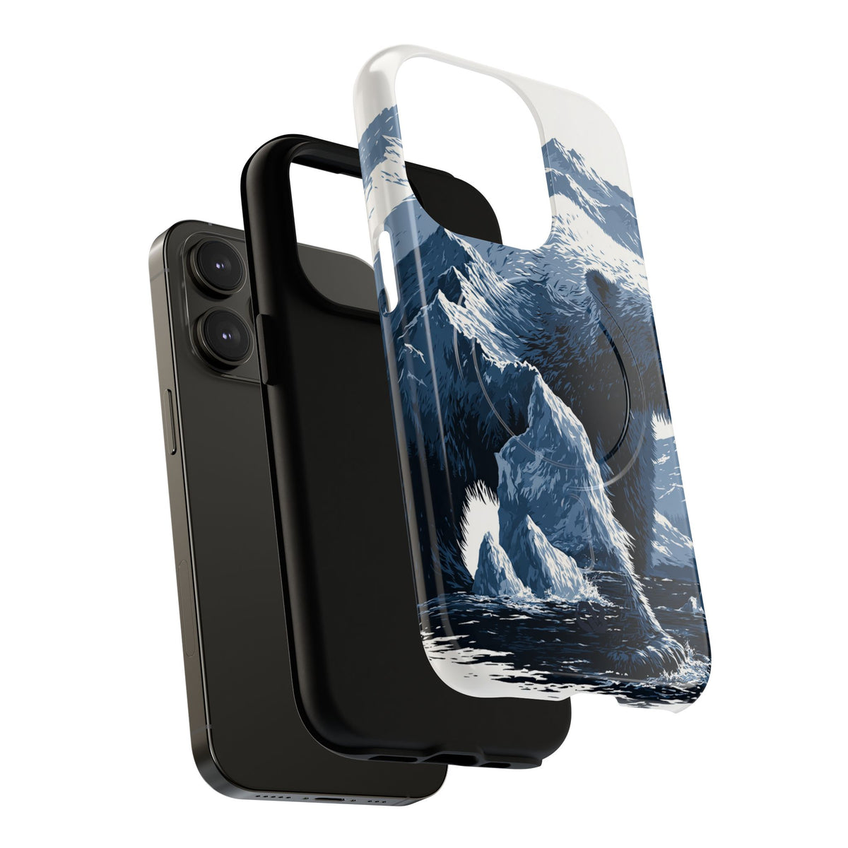 Fjord Summit Bear · Tough 2.0 Magnetic Phone Case for iPhone · Blue