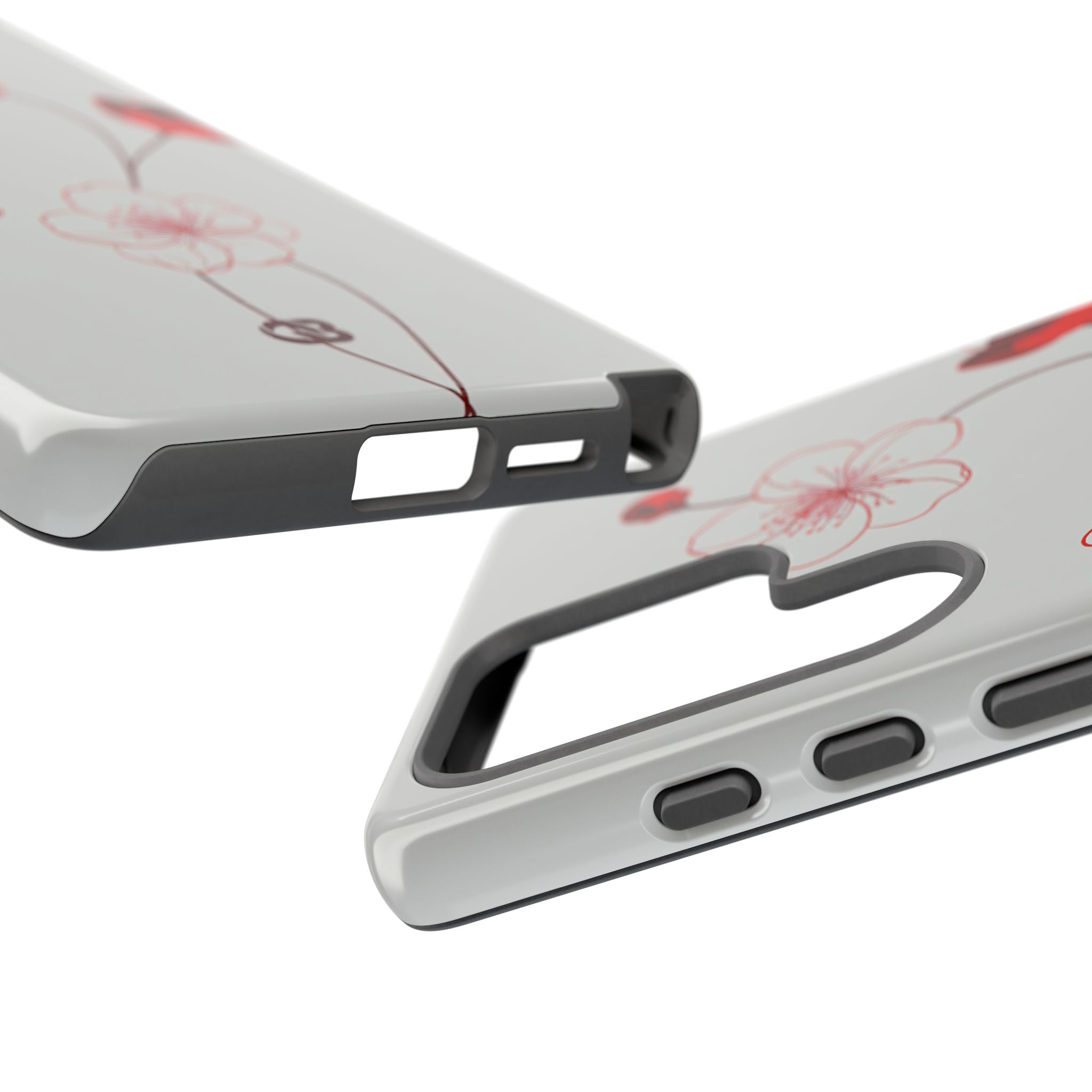 Red Tough Phone Case for Samsung - Kyoto Ember Bloom