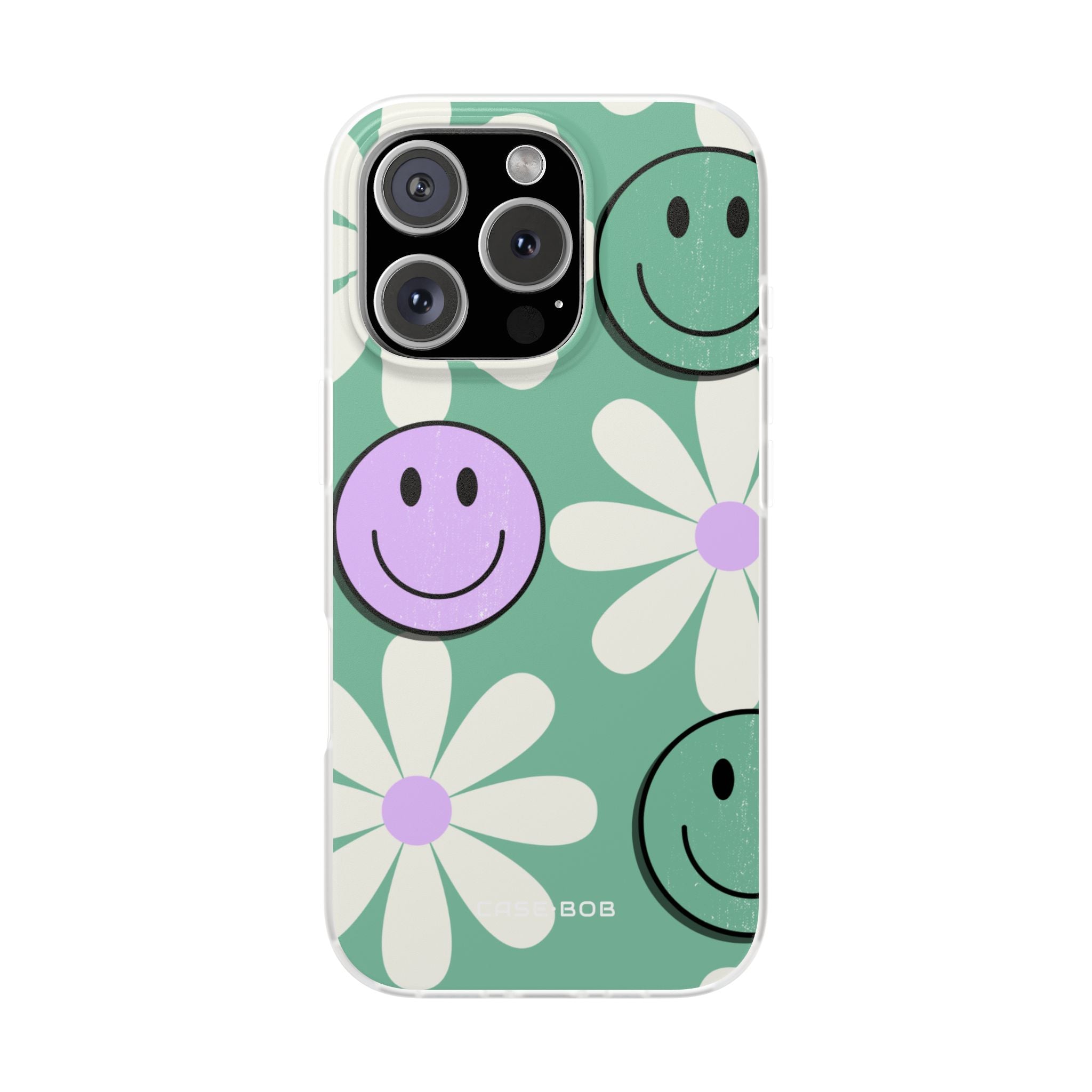 Smiley Daisy Glow iPhone 16 Pro Cover - Blød