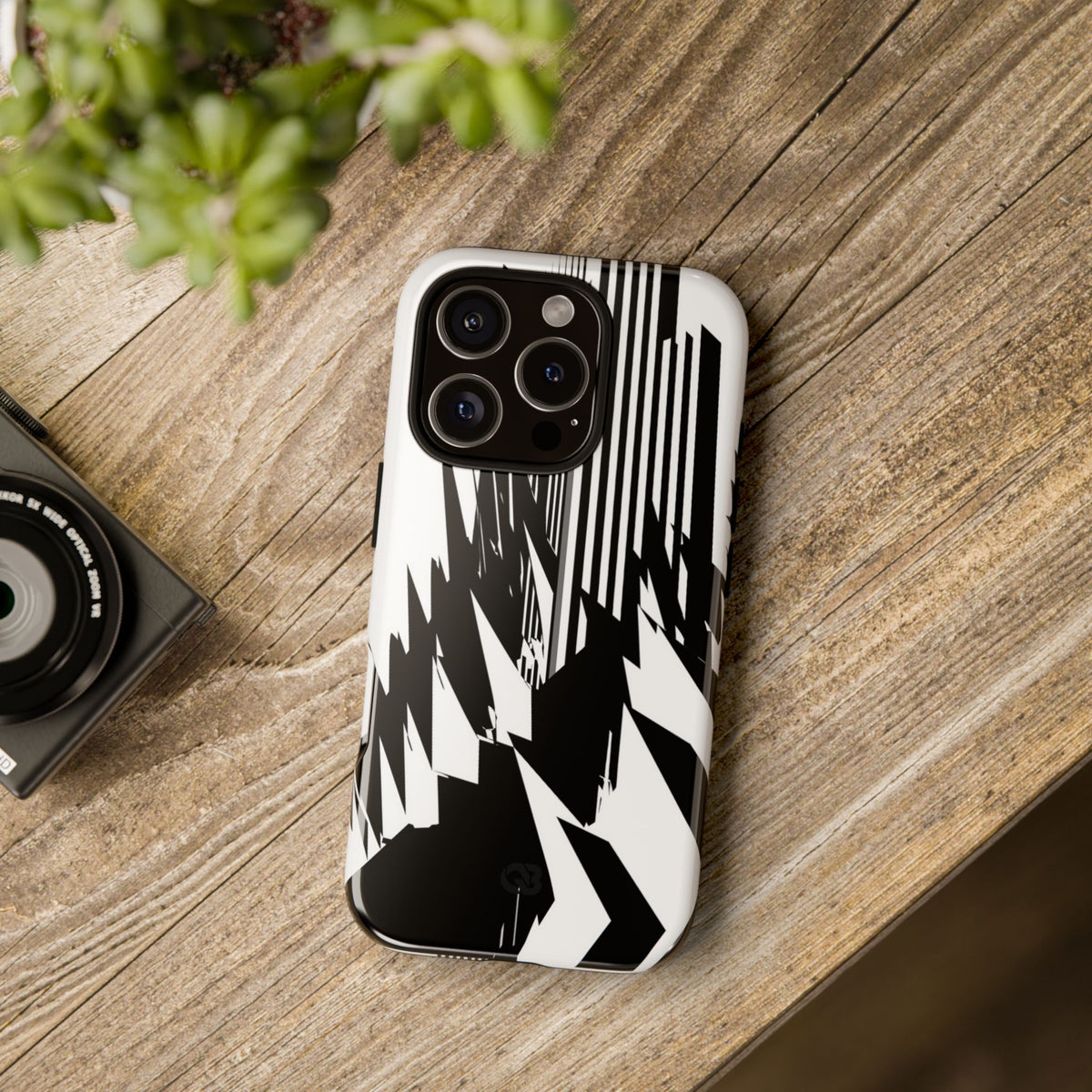 White Tough Phone Case for iPhone - Shattered Vector Spire