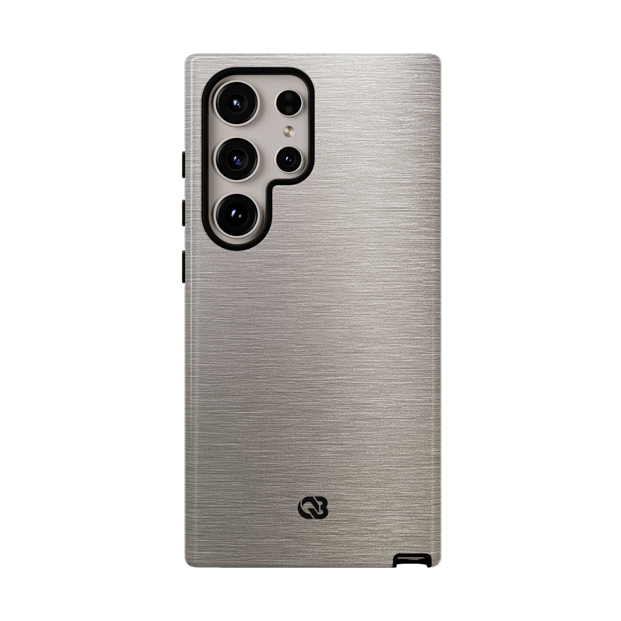 Grey Tough Phone Case for Samsung - Brushed Nickel Linen