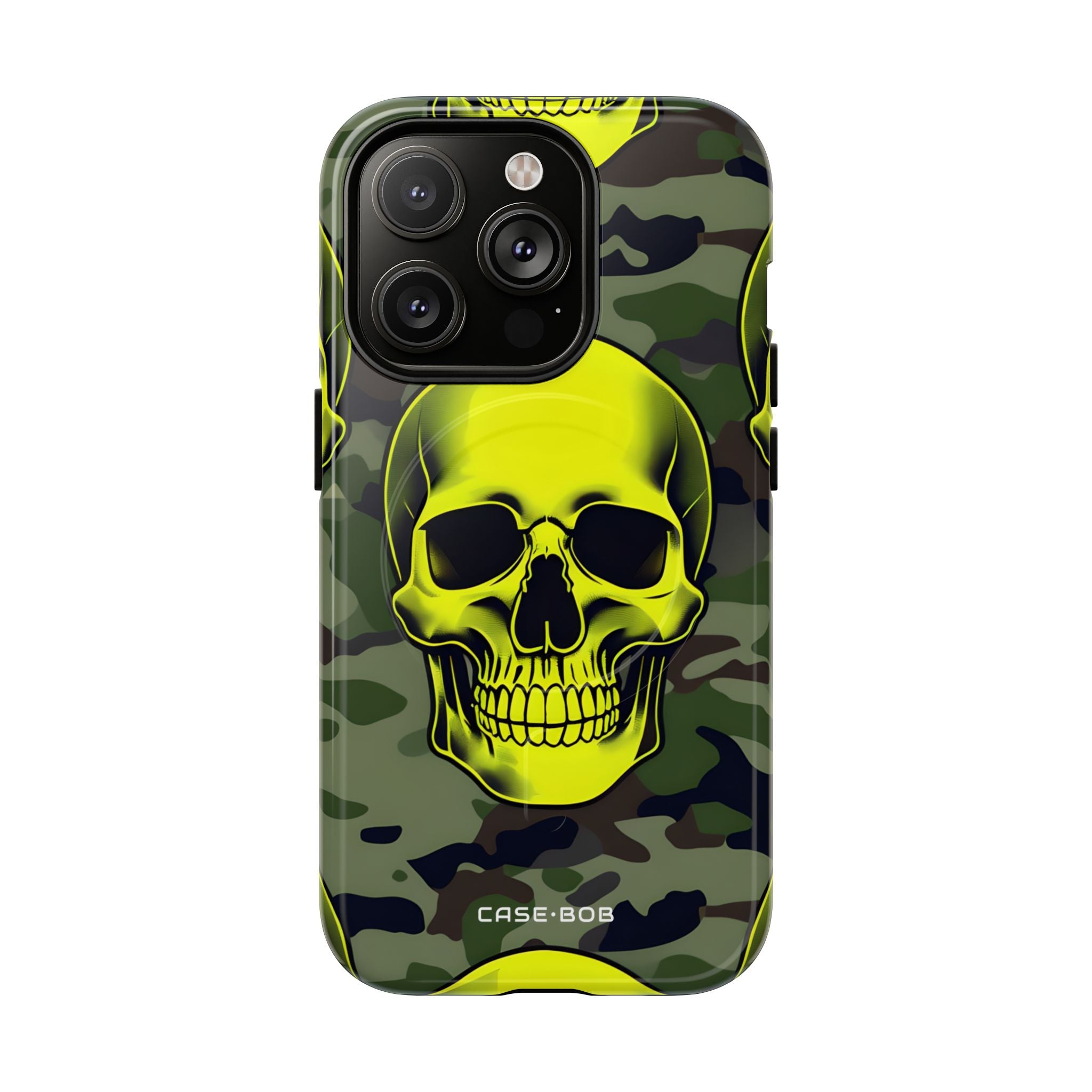 Neon Schädel Camo iPhone 14 Pro Case - Tough+