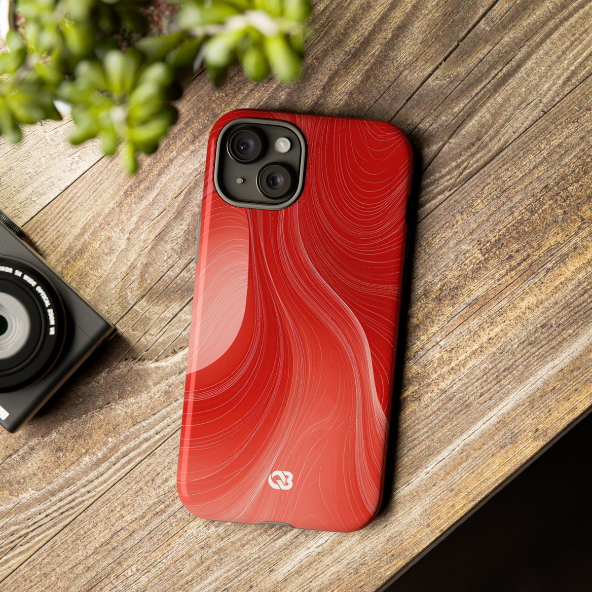 Crimson Contour · Tough Phone Case for iPhone · Red