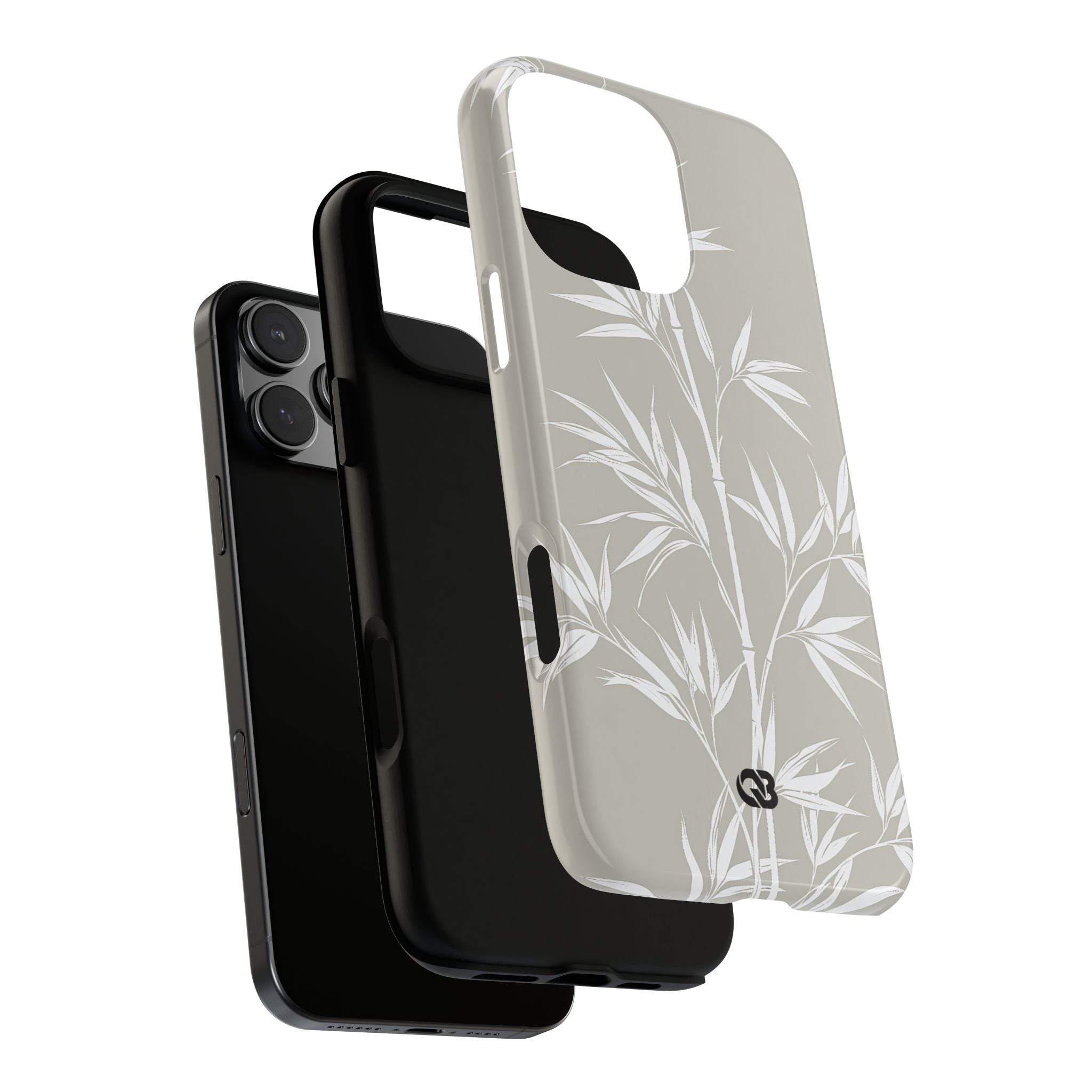 Beige Tough Phone Case for iPhone - Sandstone Bamboo Stalks