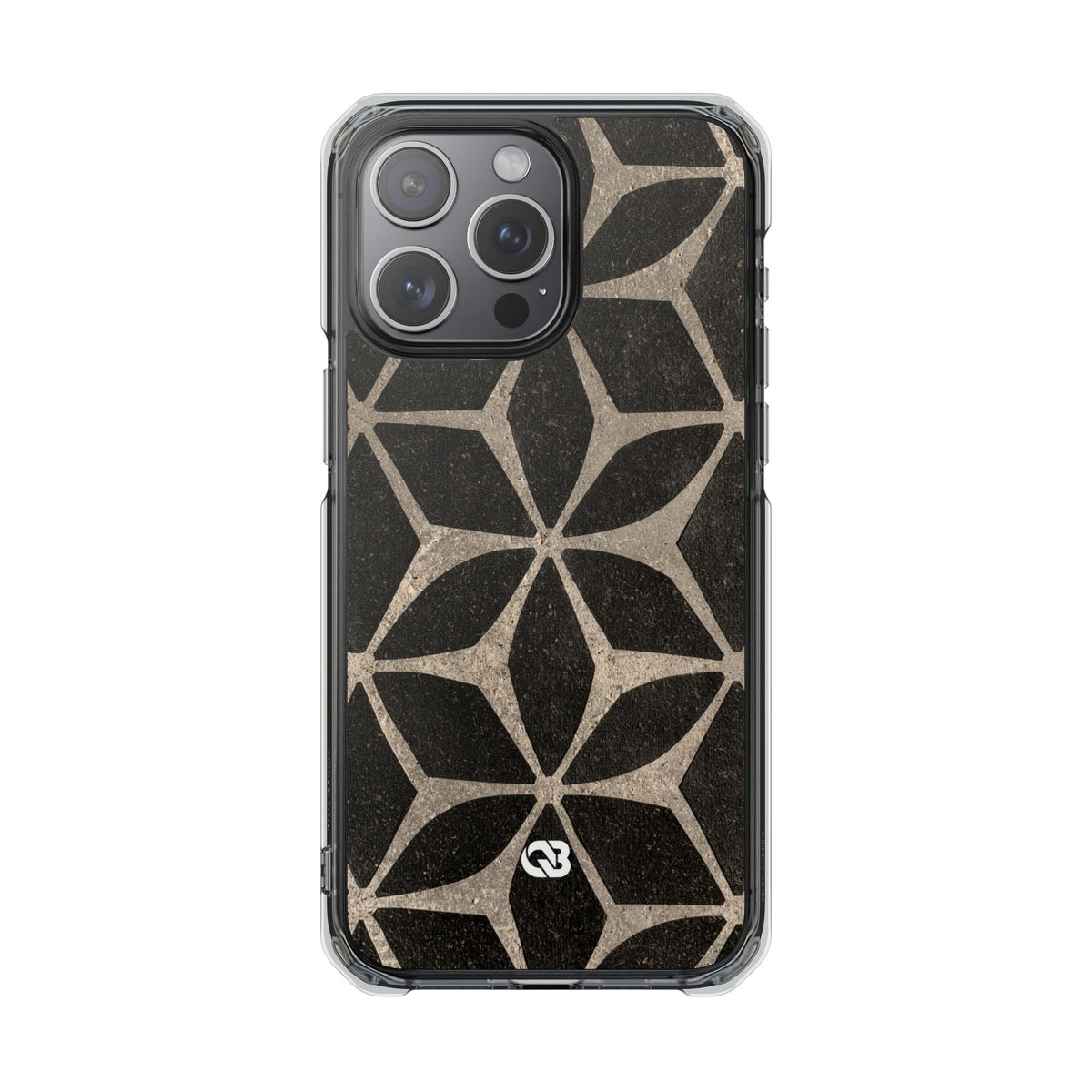 Concrete Mosaic Star · Clear Impact Magnetic Phone Case for iPhone · Black