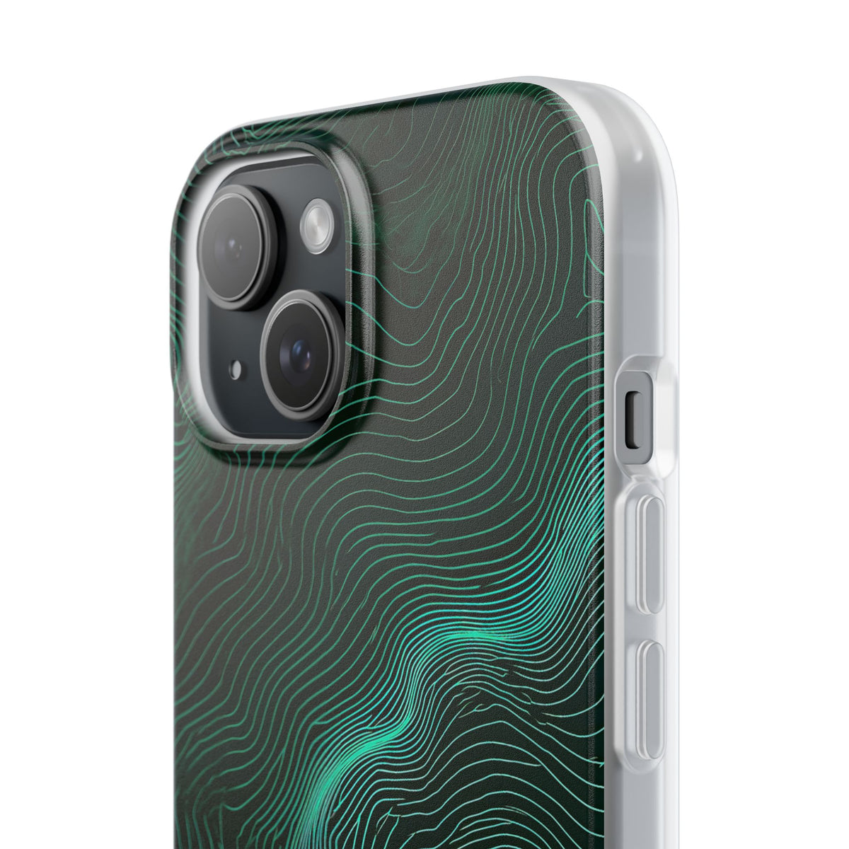 Teal Lite Phone Case for iPhone - Neon Jade Contour