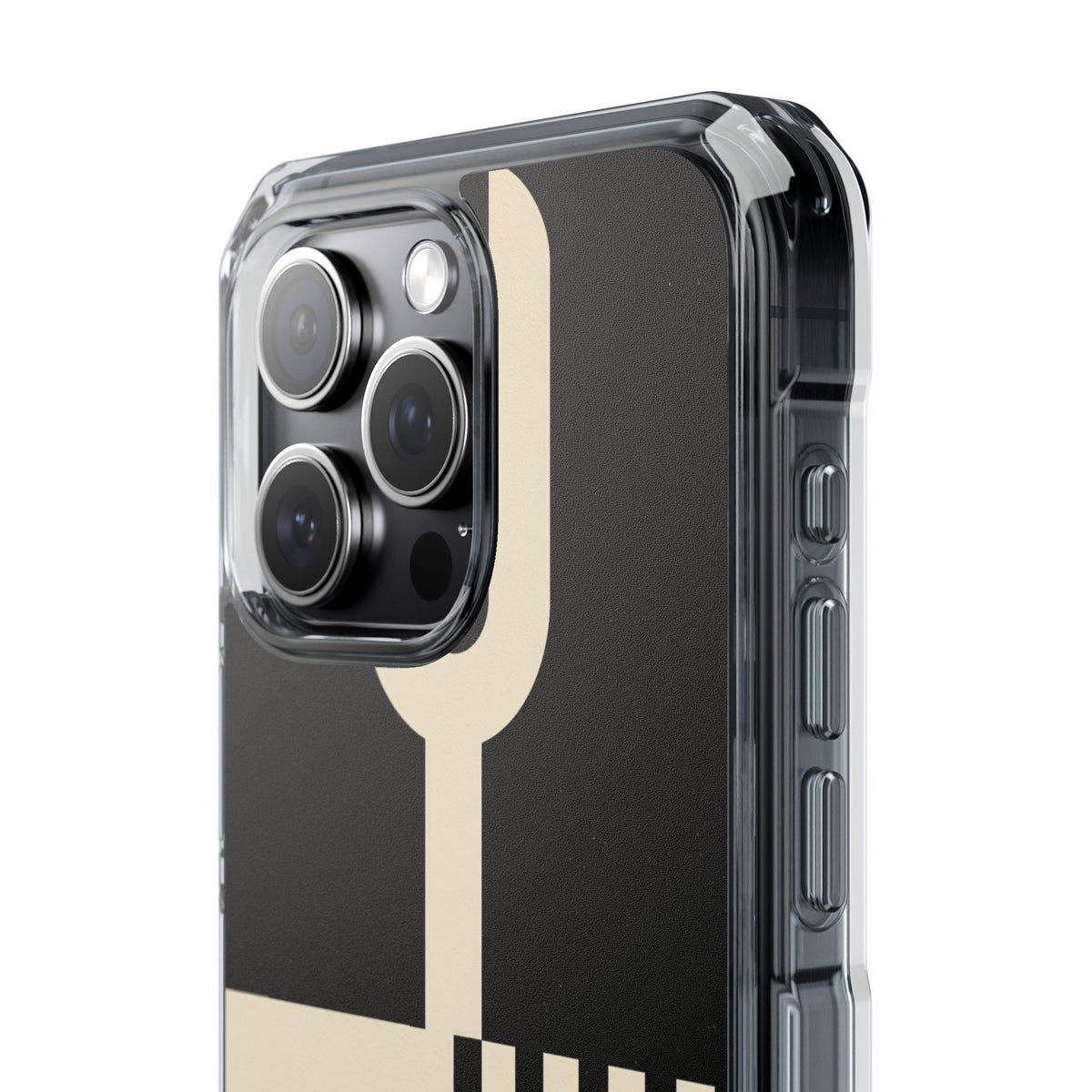 Black Impact MagSafe Phone Case for iPhone - Ivory Signal Grid