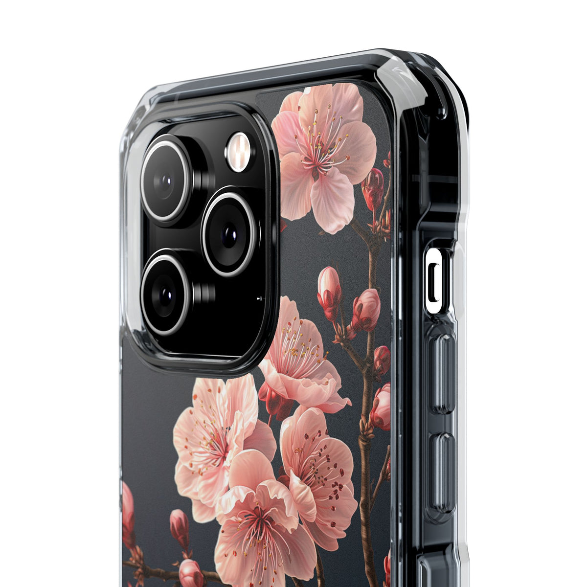 Midnight Sakura Bloom · Clear Impact Magnetic Phone Case for iPhone · Pink