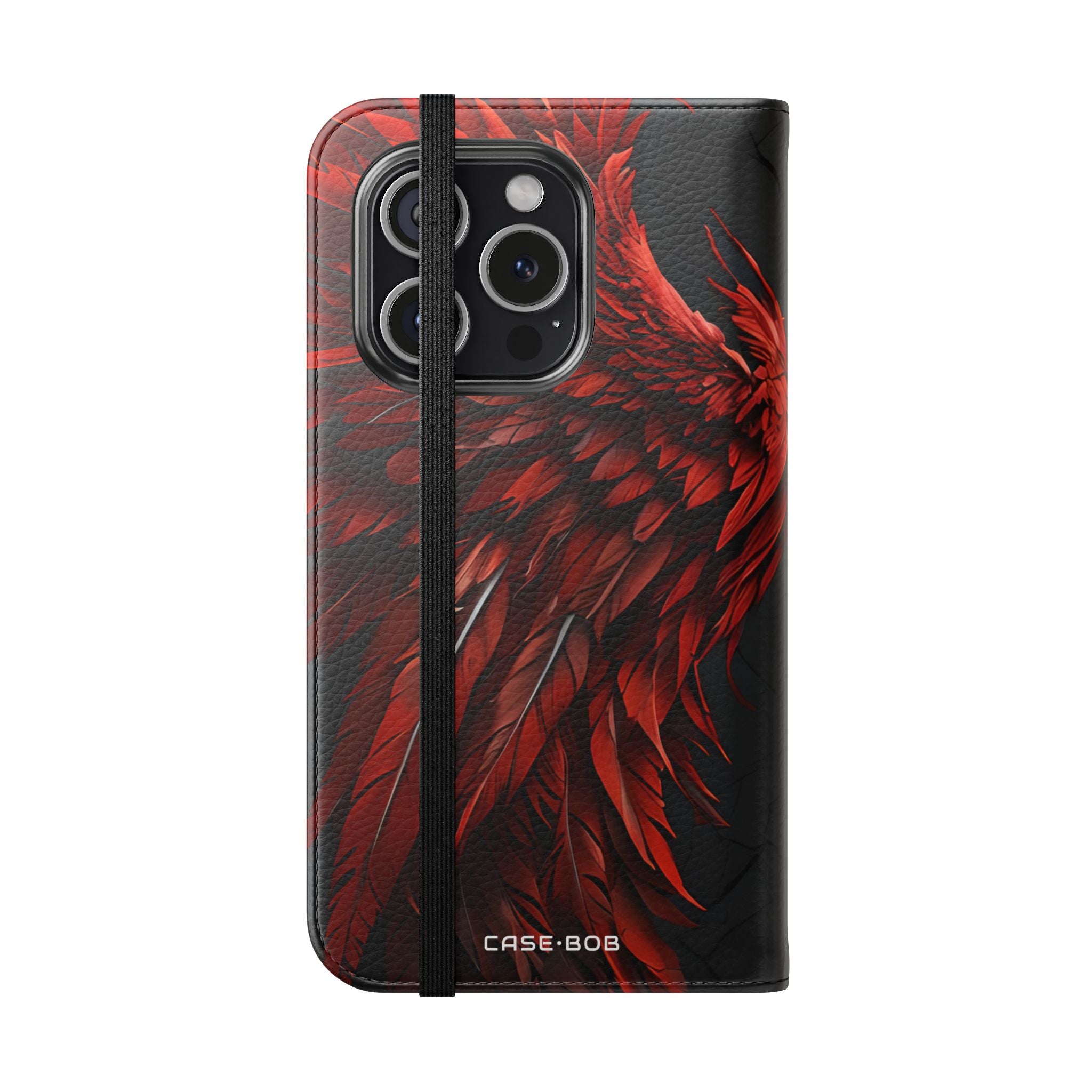 Crimson Silver Wings - iPhone 15 Pro Case - Wallet