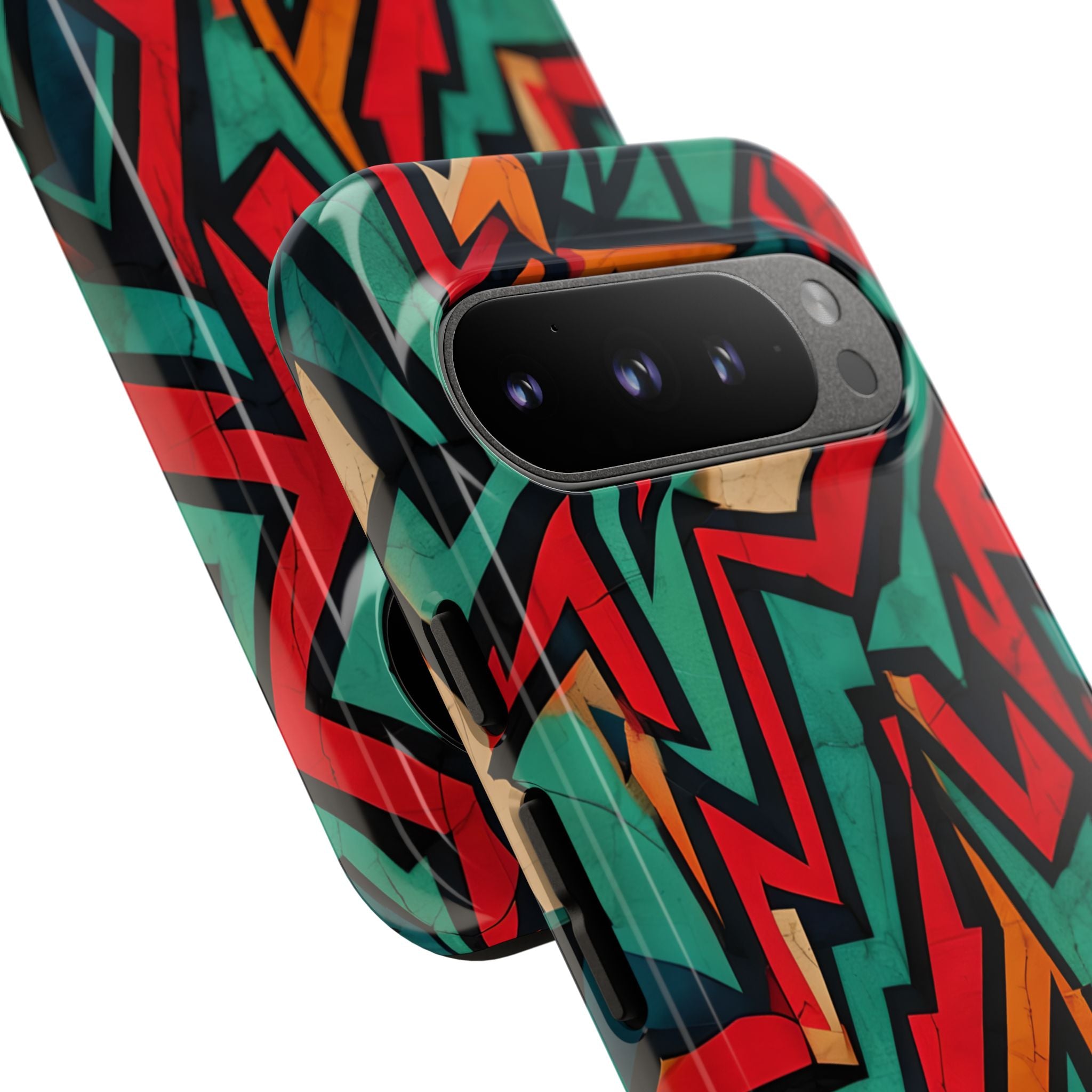 Jagged Teal Static · Tough Phone Case for Google Pixel