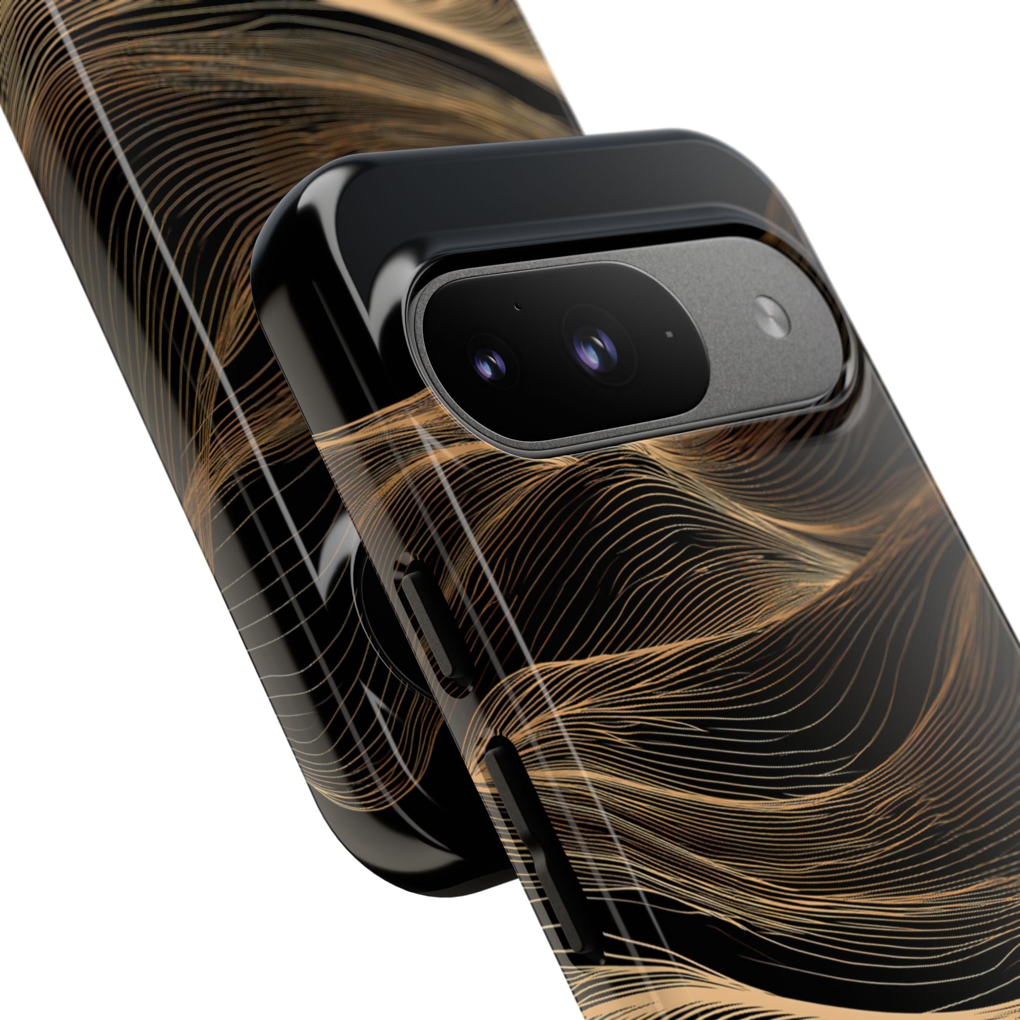 Black Tough Phone Case for Google Pixel - Copper Topo Ridge