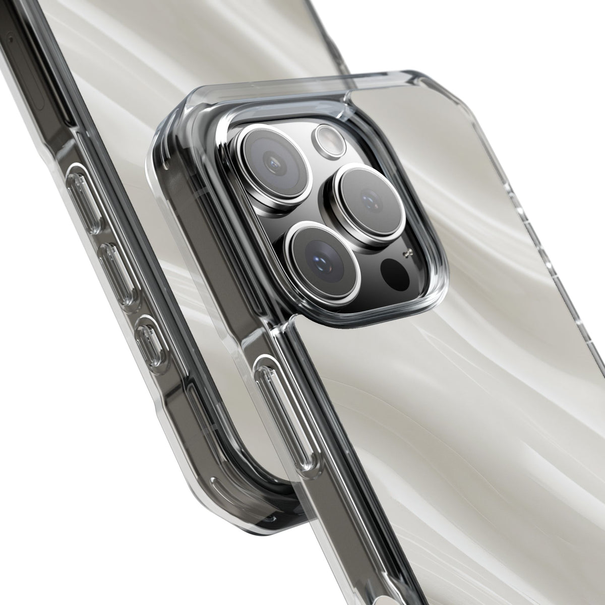 Liquid Enamel Fold · Clear Impact Magnetic Phone Case for iPhone · White