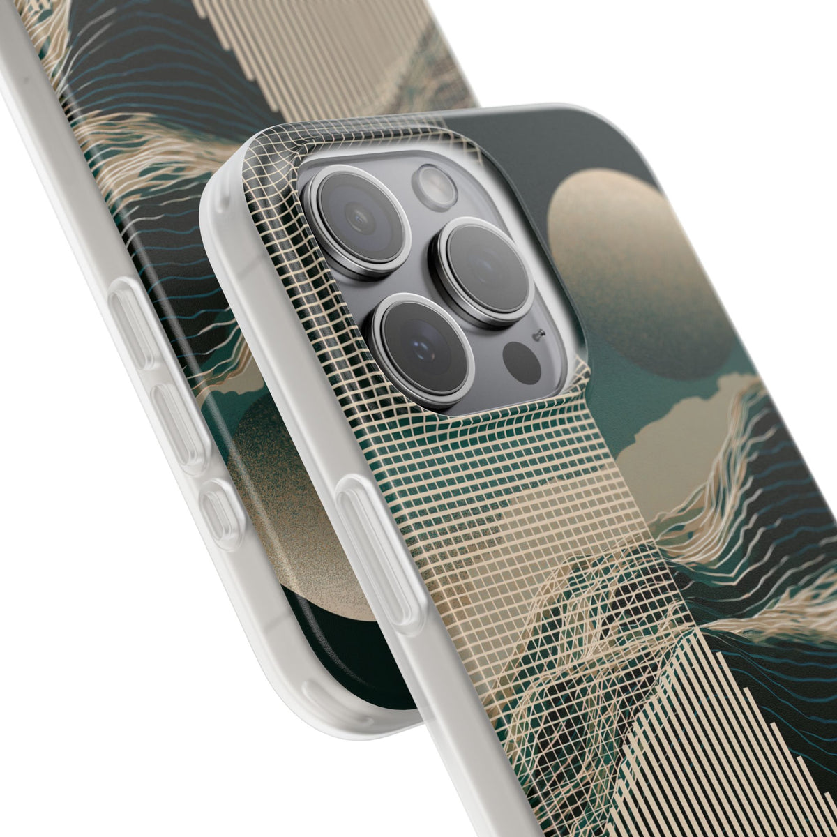 Green Lite Phone Case for iPhone - Lunar Moss Topography
