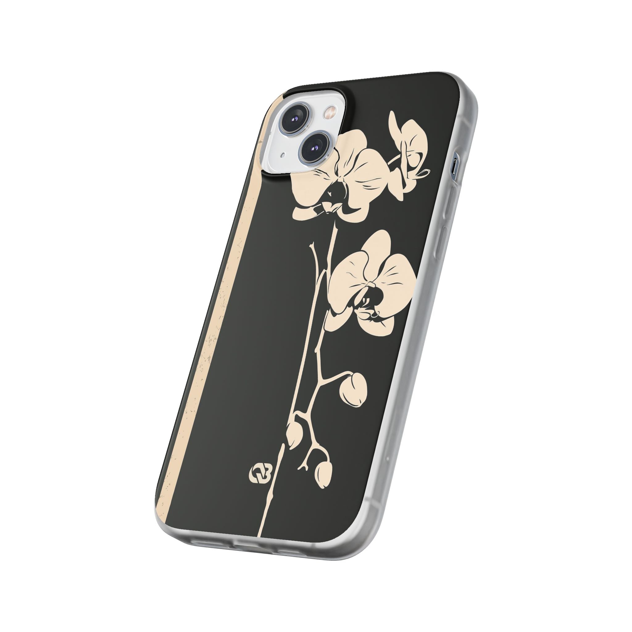 Black Lite Phone Case for iPhone - Obsidian Bone Orchid