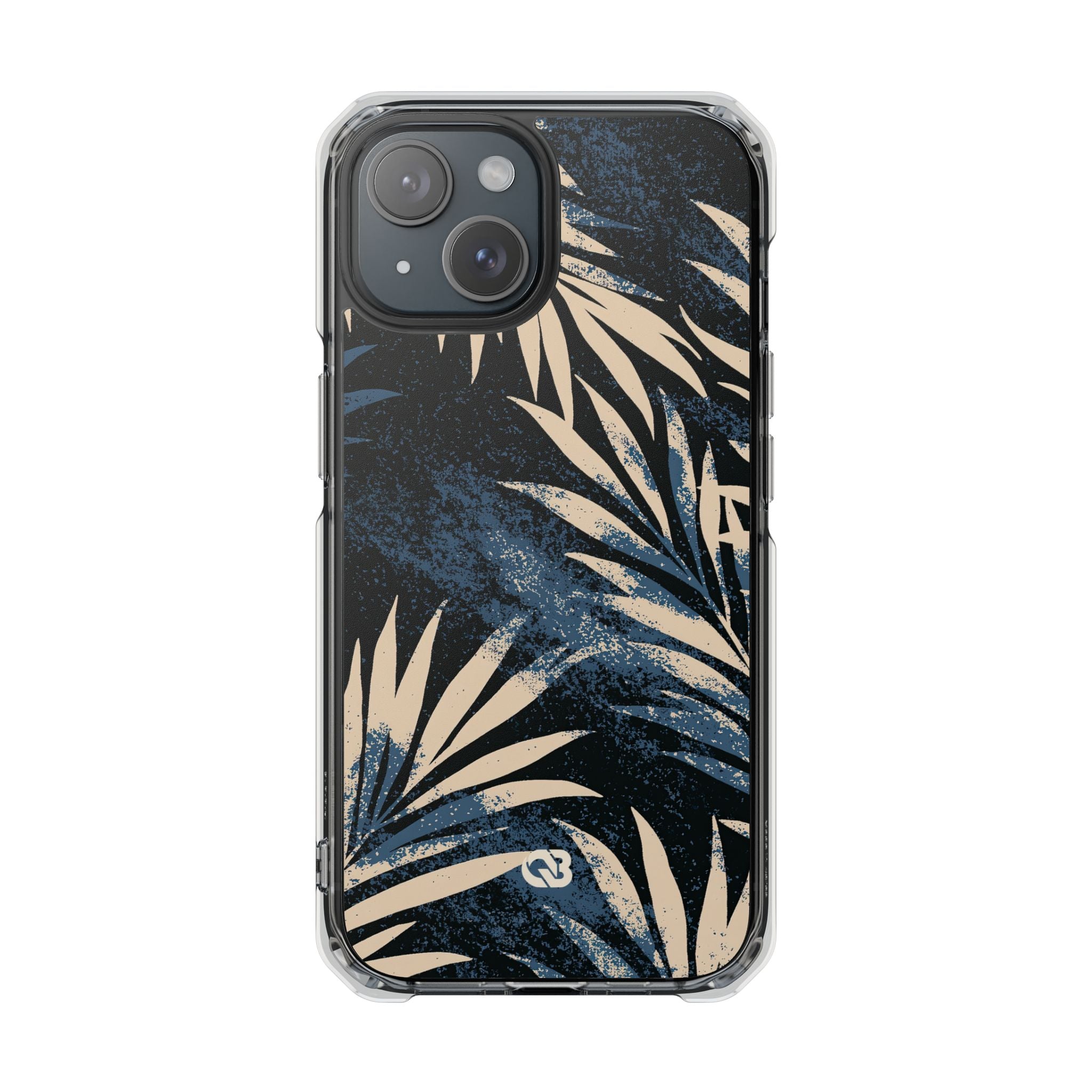 Blue Impact MagSafe Phone Case for iPhone - Midnight Indigo Palm