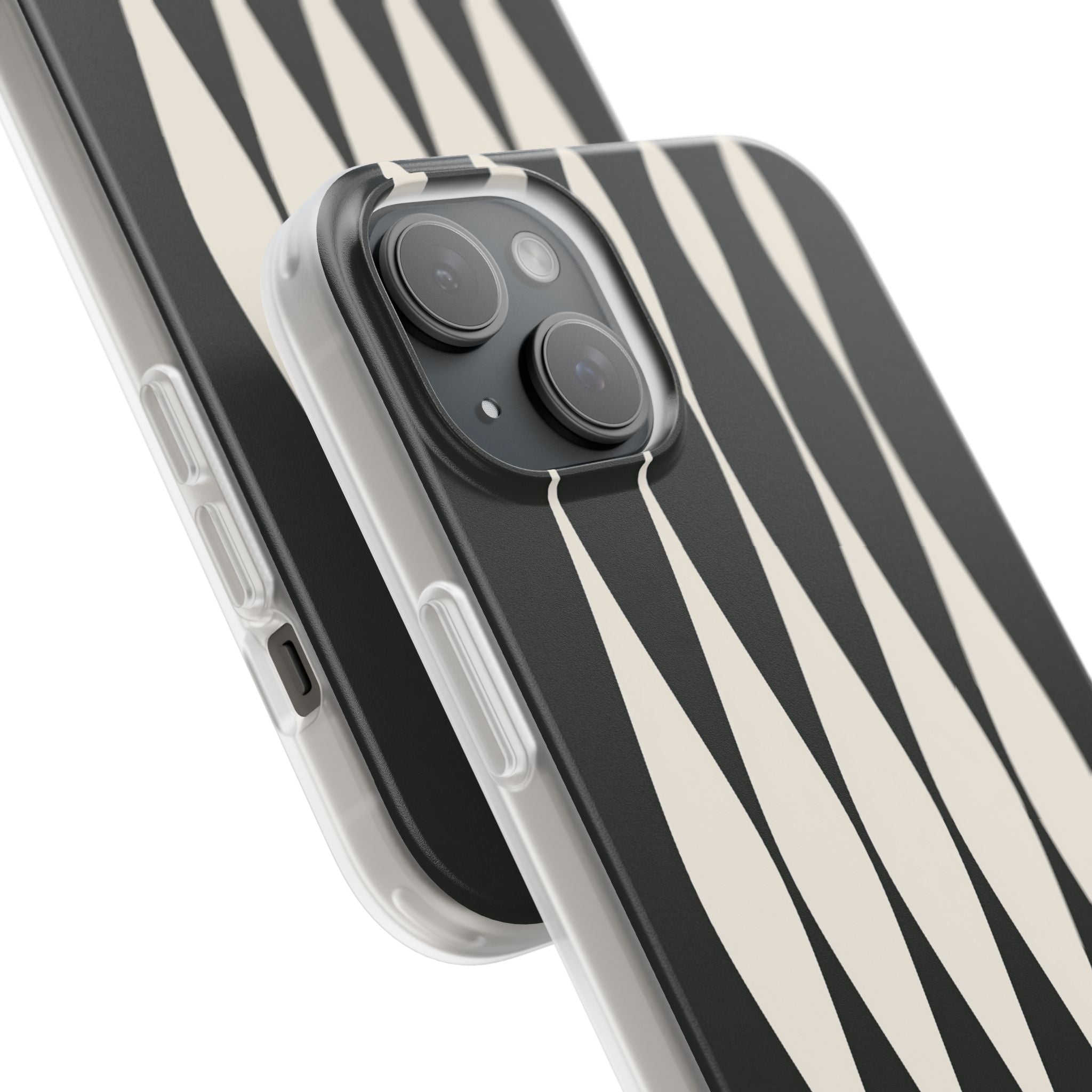 Black Lite Phone Case for iPhone - Ivory Spindle Grid