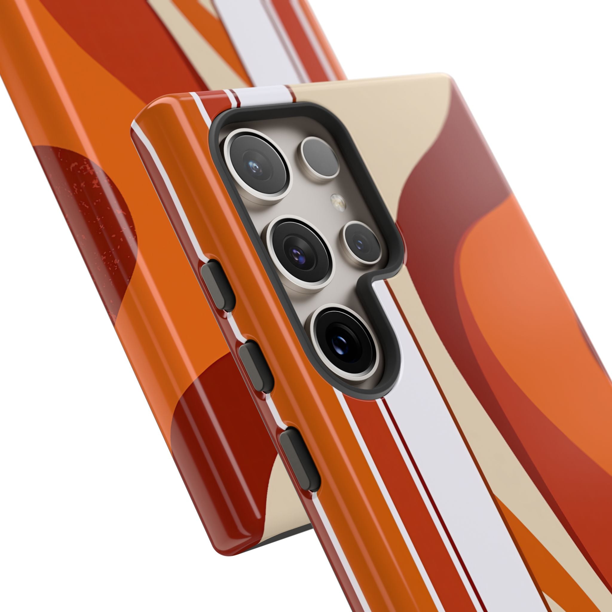 Orange Tough Phone Case for Samsung - Terracotta Metro Line