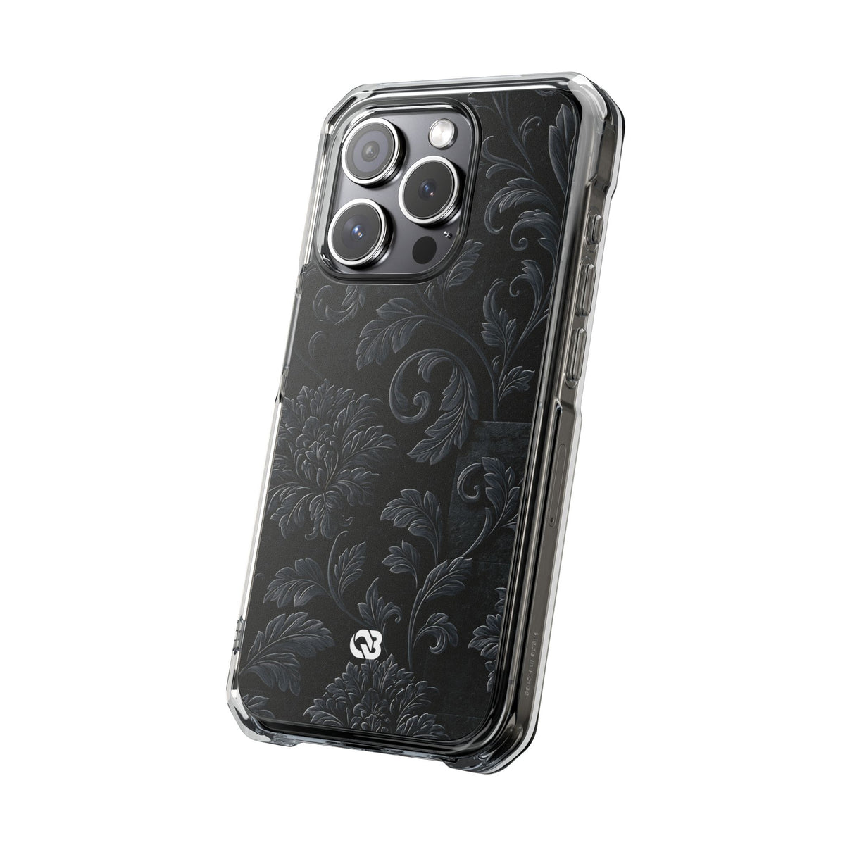 Obsidian Damask · Clear Impact Magnetic Phone Case for iPhone · Black