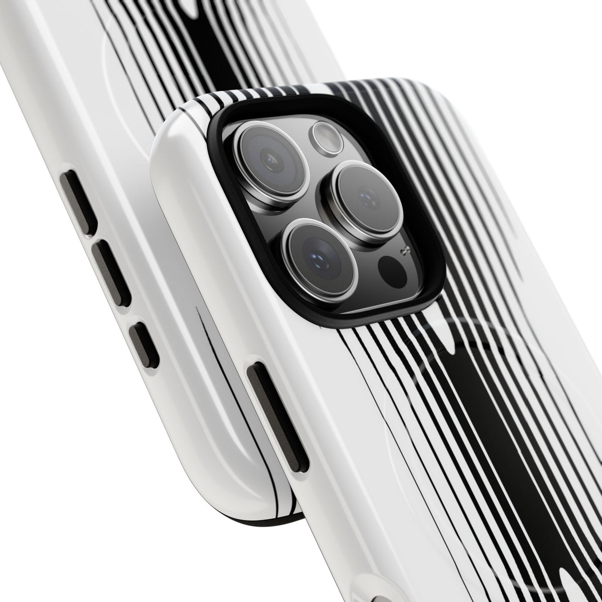 White Tough 2.0 Magsafe Phone Case for iPhone - Kinetic Mono Distortion