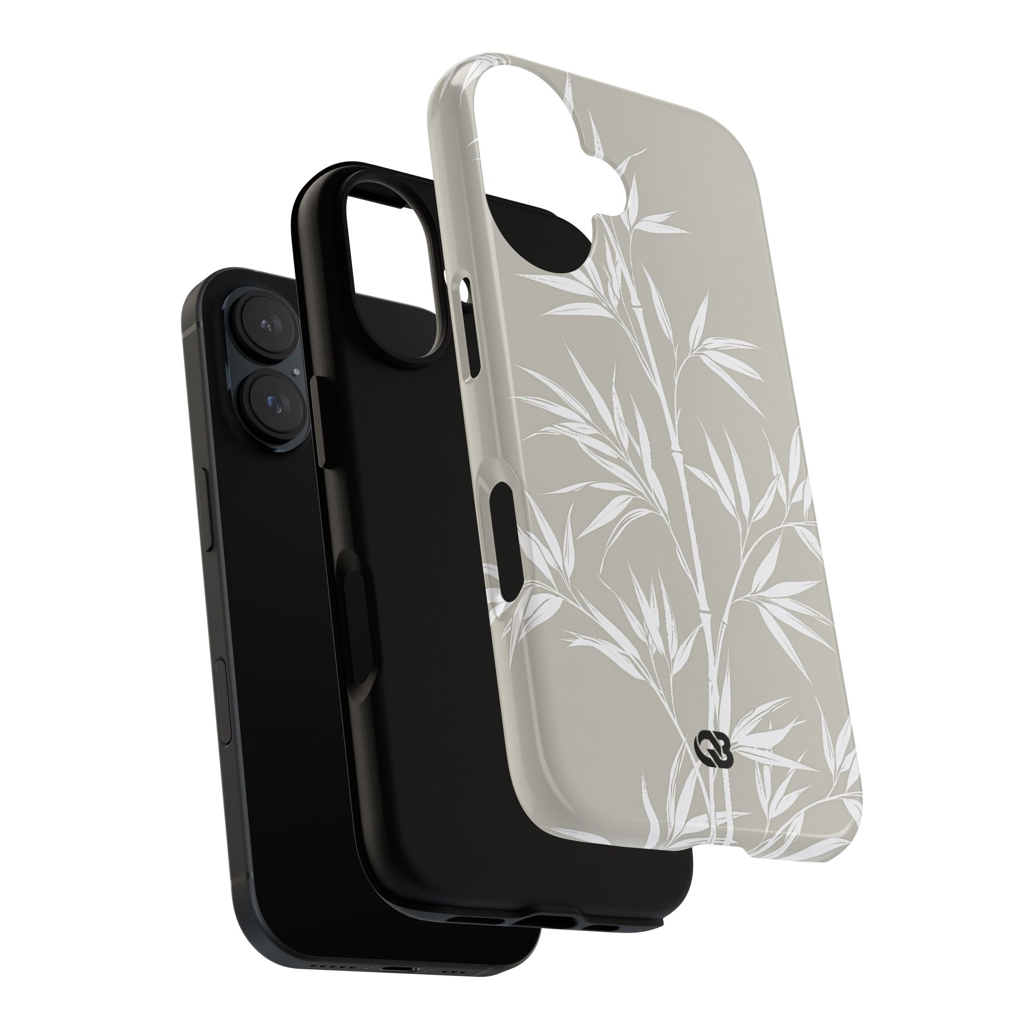 Beige Tough Phone Case for iPhone - Sandstone Bamboo Stalks