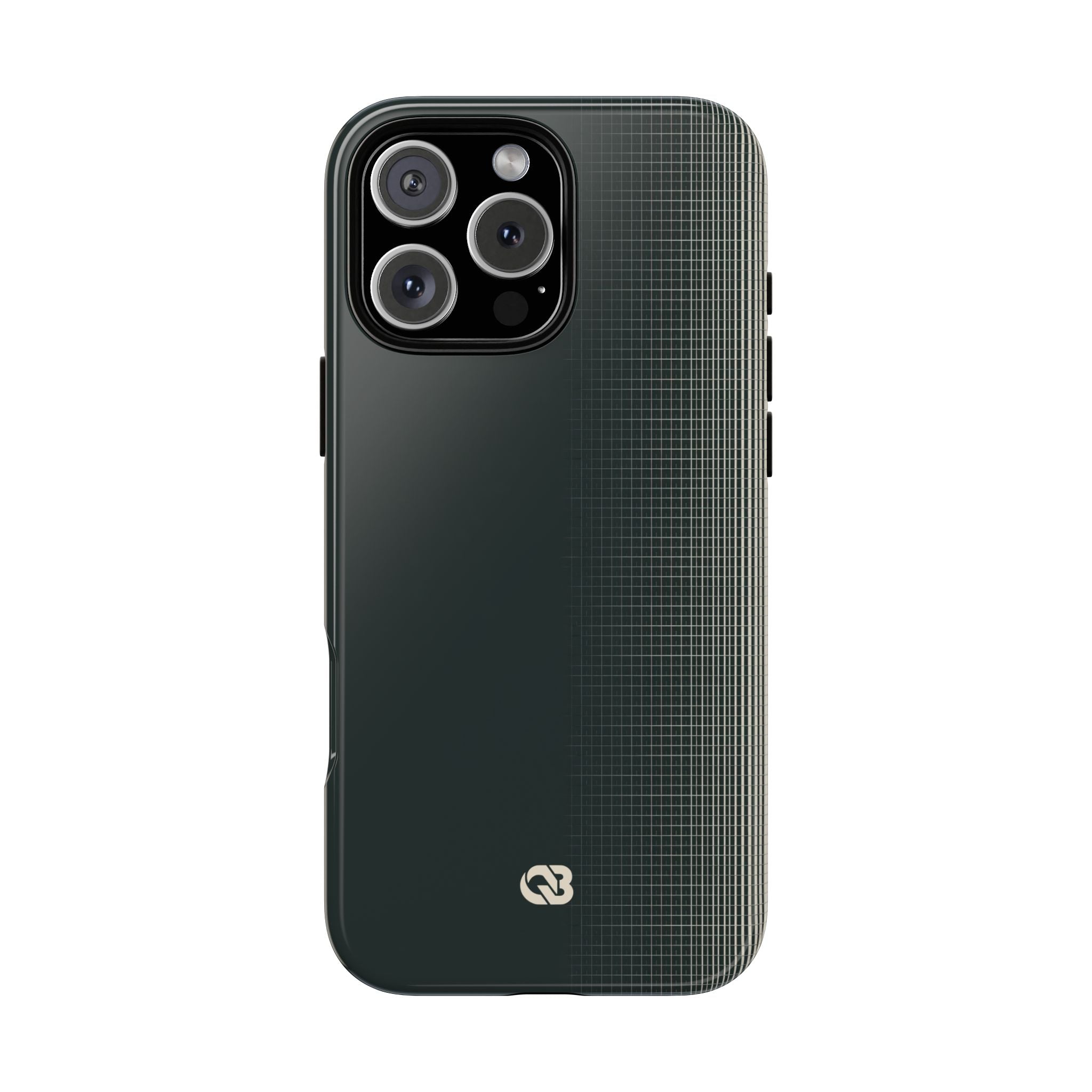 Grey Tough Phone Case for iPhone - Charcoal Tech Grid