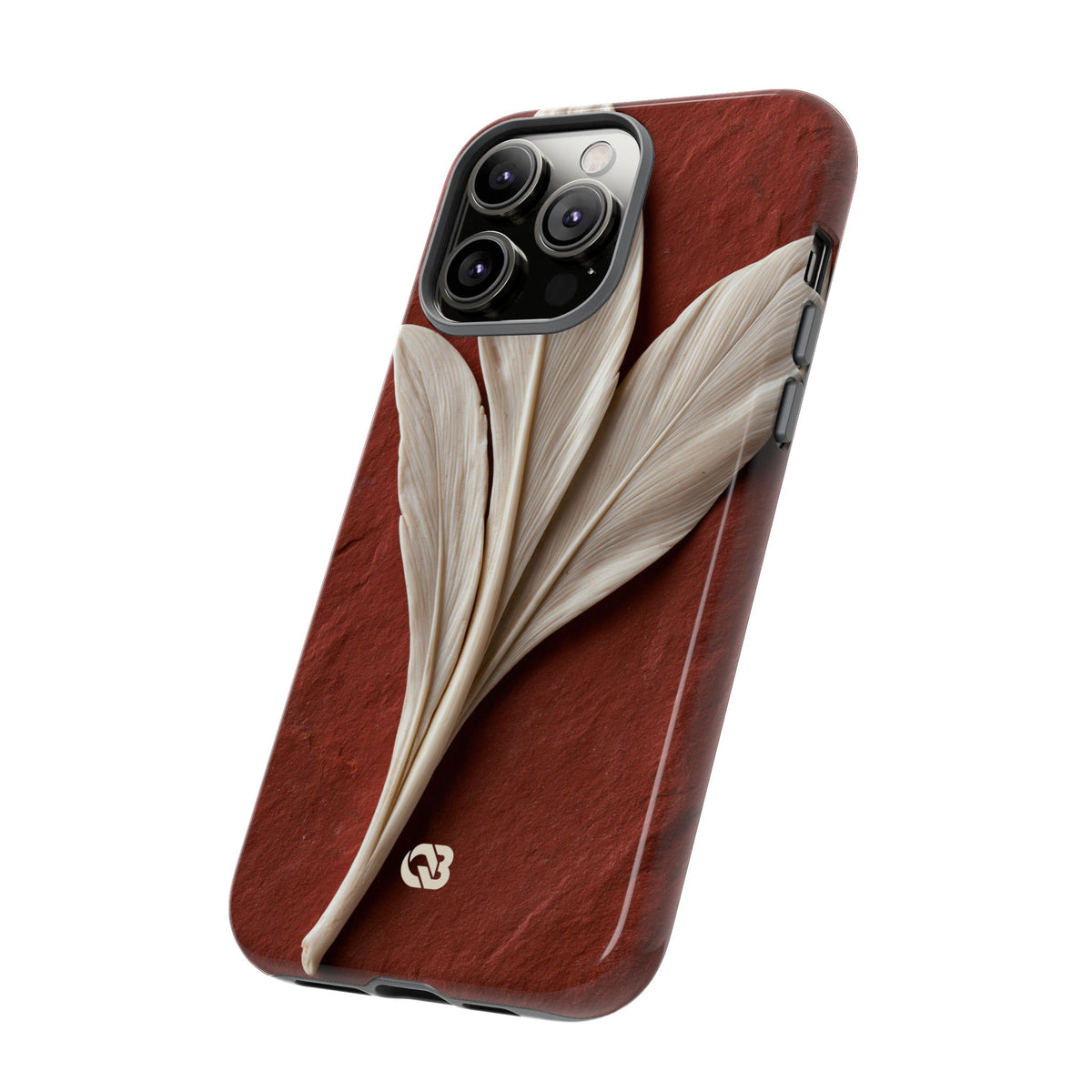 Carved Ivory Plume · Tough Phone Case for iPhone · Red