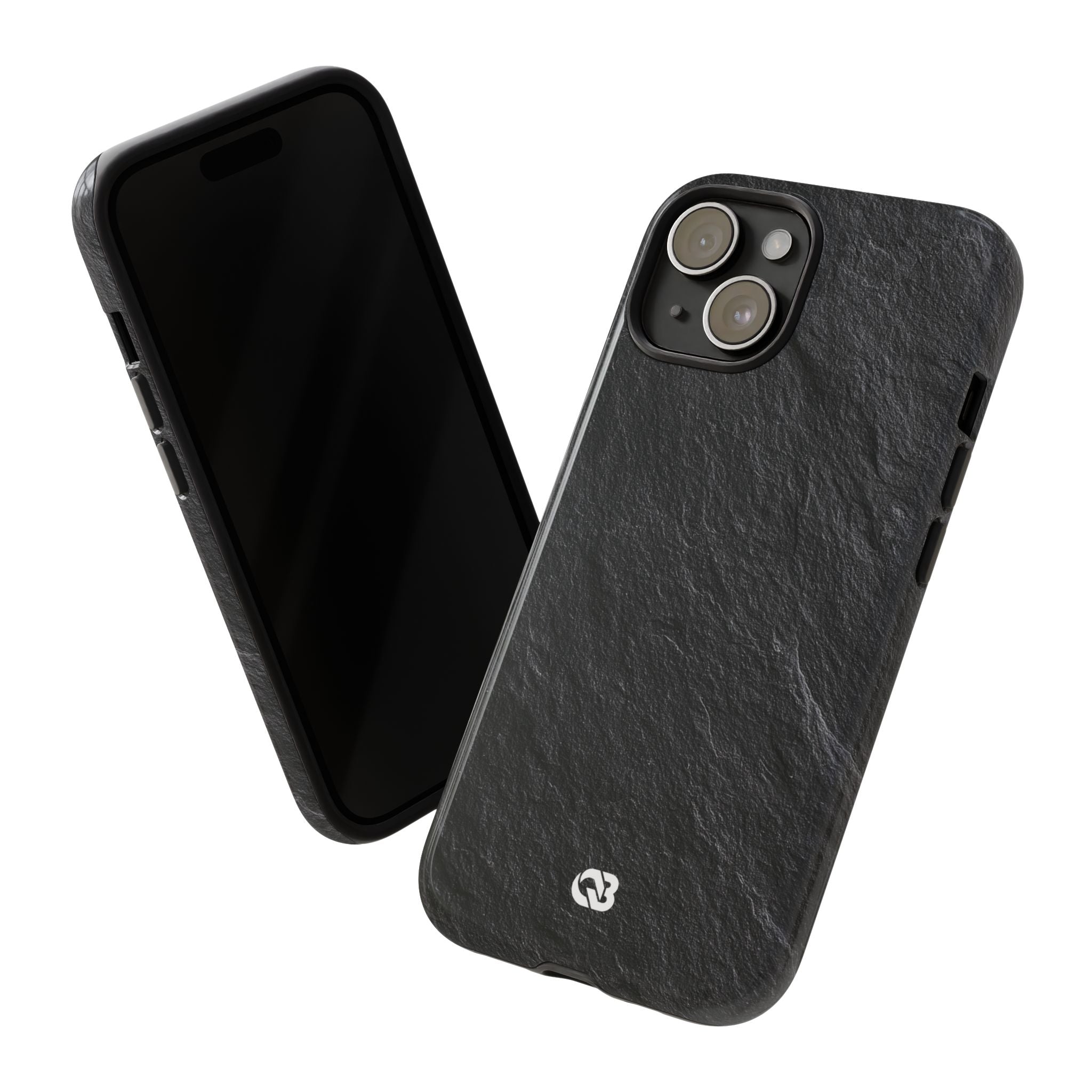 Black Tough Phone Case for iPhone - Raw Obsidian Slate