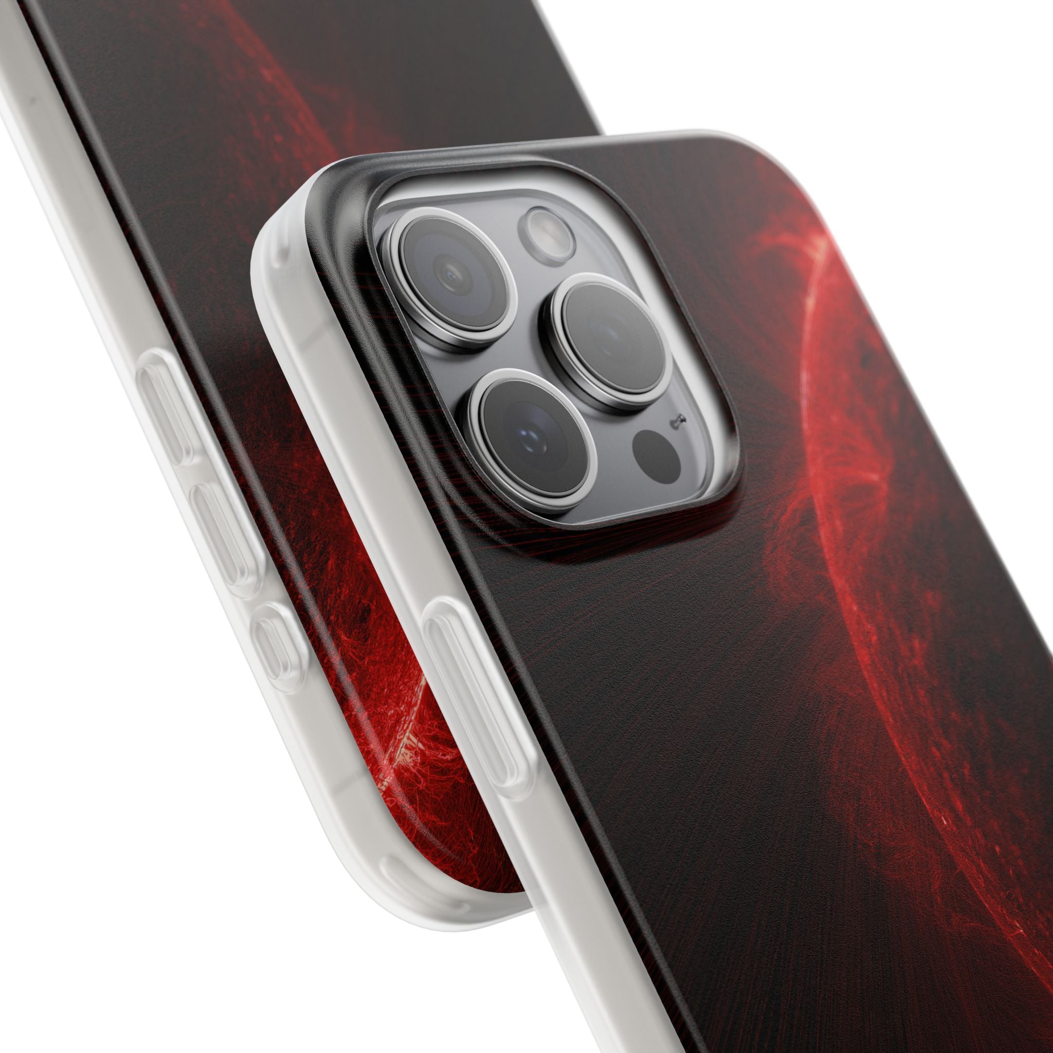 Red Lite Phone Case for iPhone - Solar Crimson Flare