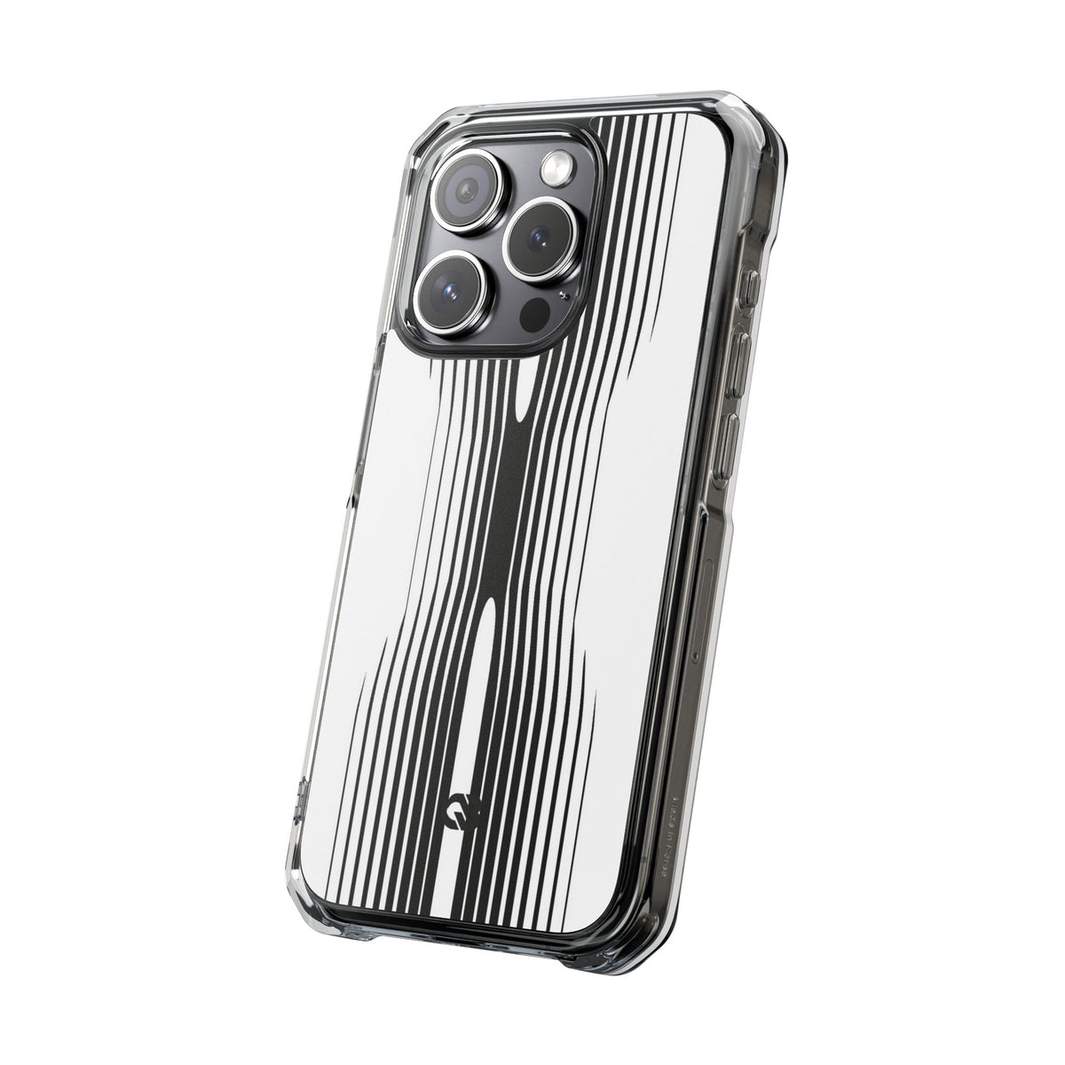 White Impact MagSafe Phone Case for iPhone - Kinetic Mono Distortion