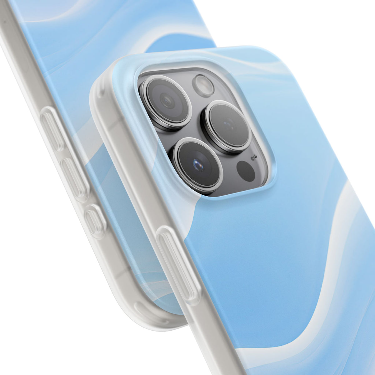 Blue Lite Phone Case for iPhone - Glacial Blue Silk