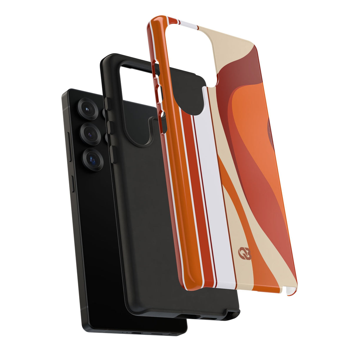 Orange Tough Phone Case for Samsung - Terracotta Metro Line