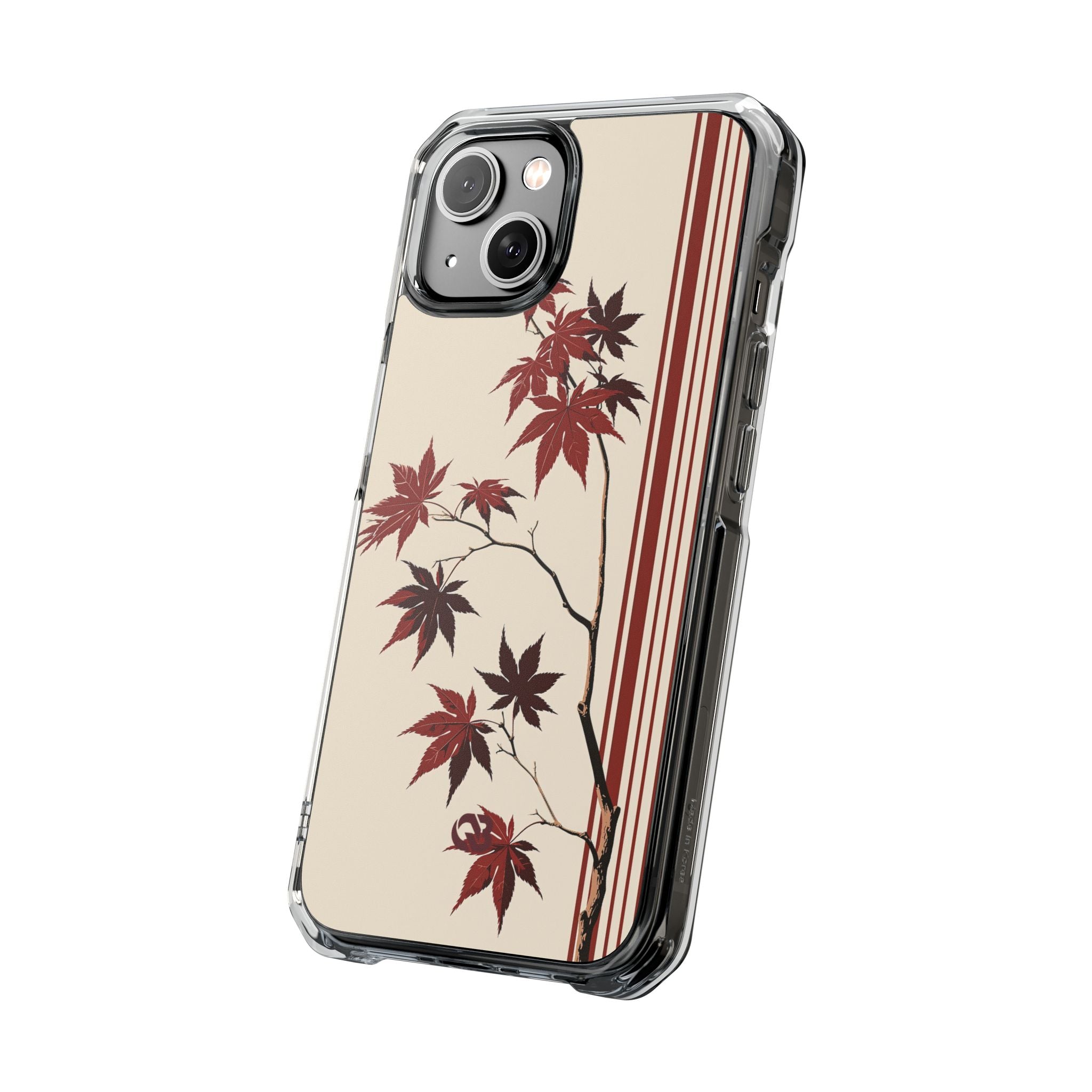 Red Impact MagSafe Phone Case for iPhone - Crimson Momiji Stripe
