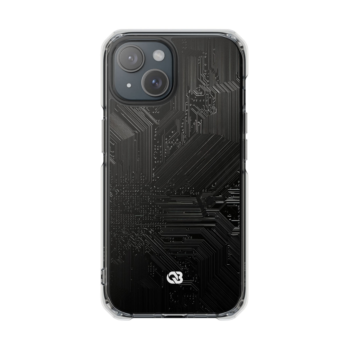 Obsidian Circuitry · Clear Impact Magnetic Phone Case for iPhone · Black