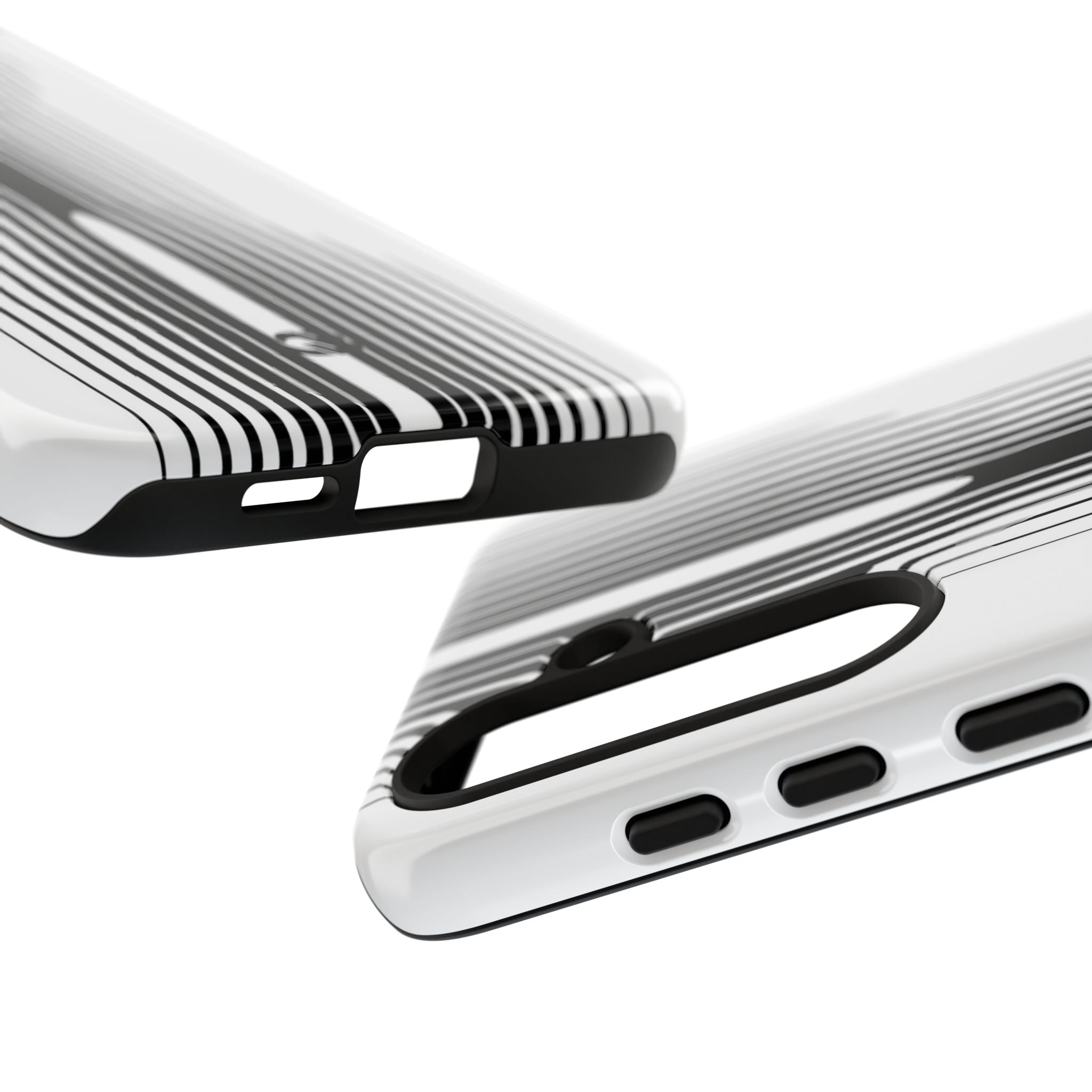 White Tough Phone Case for Samsung - Kinetic Mono Distortion