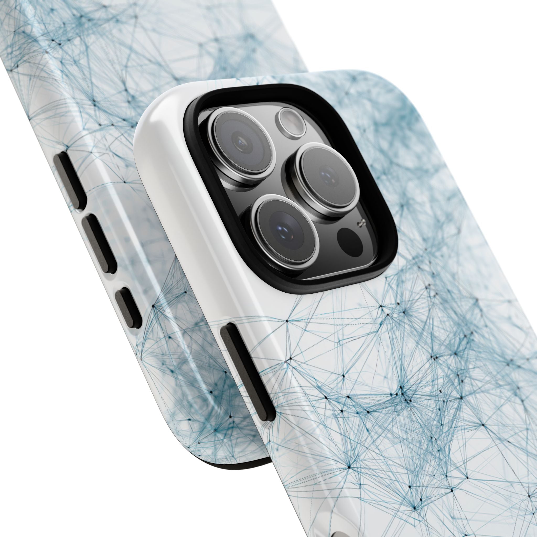 Blue Tough Phone Case for iPhone - Glacial Neural Web