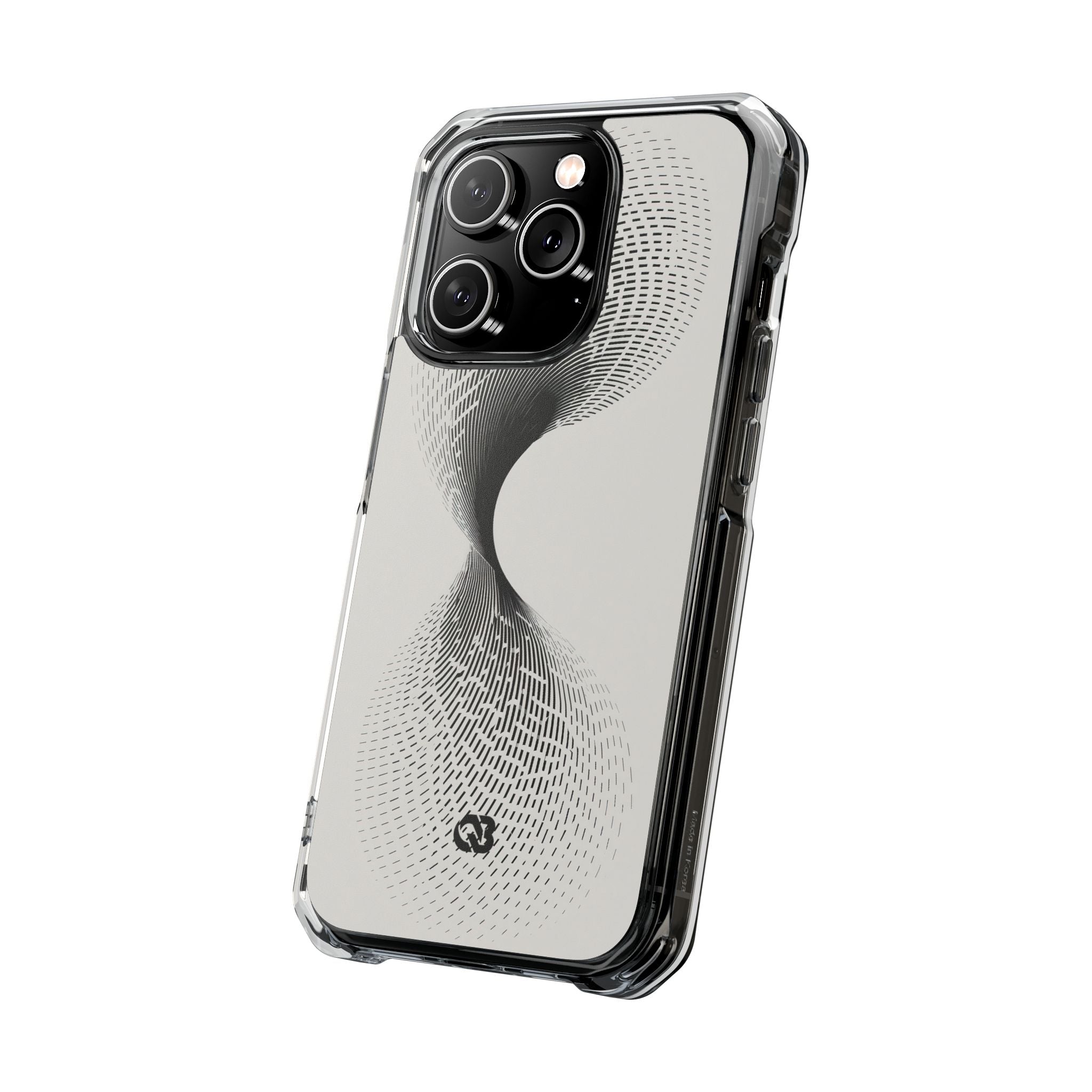 White Impact MagSafe Phone Case for iPhone - Linear Torsion Grid