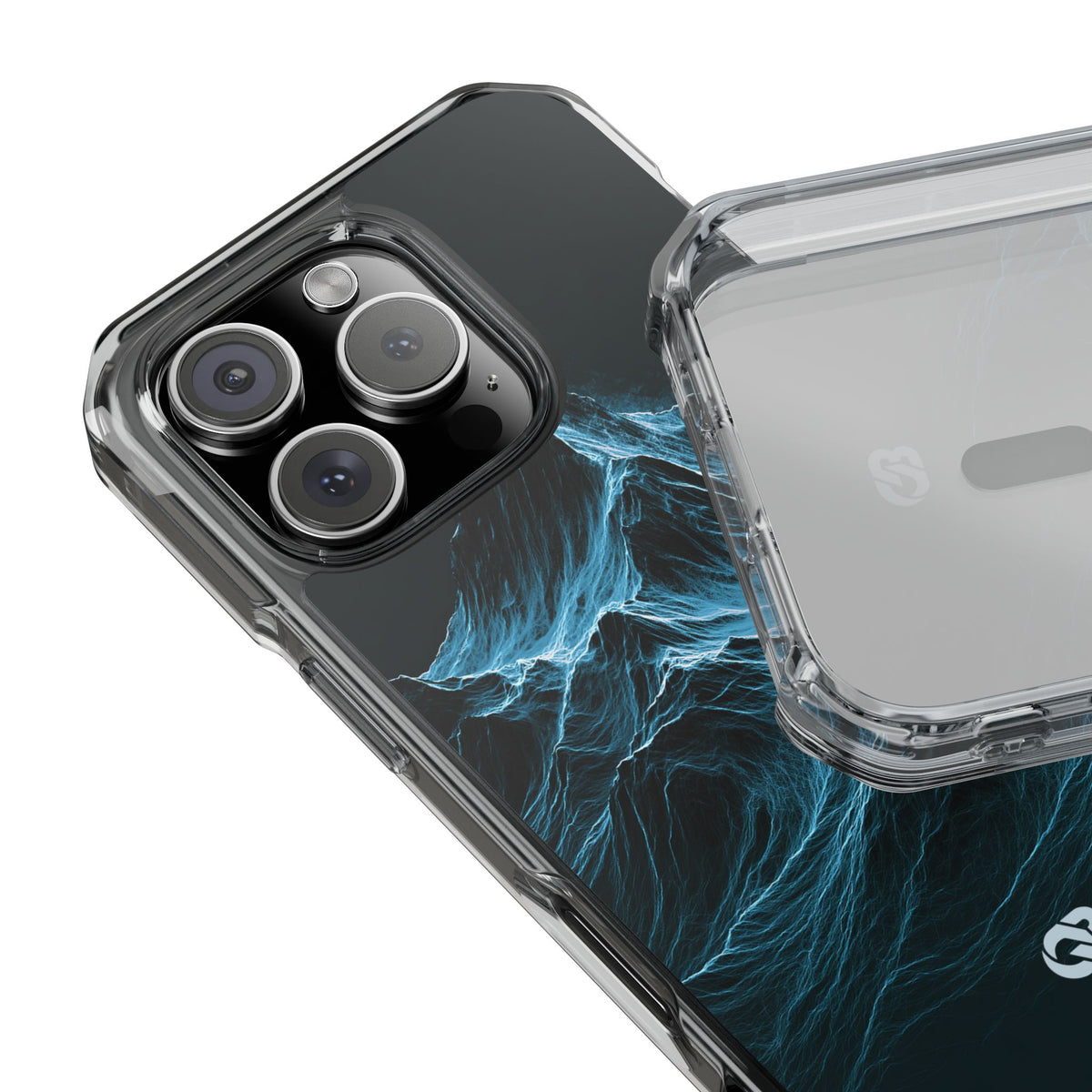 Nordic Frost Peak · Clear Impact Magnetic Phone Case for iPhone · Blue