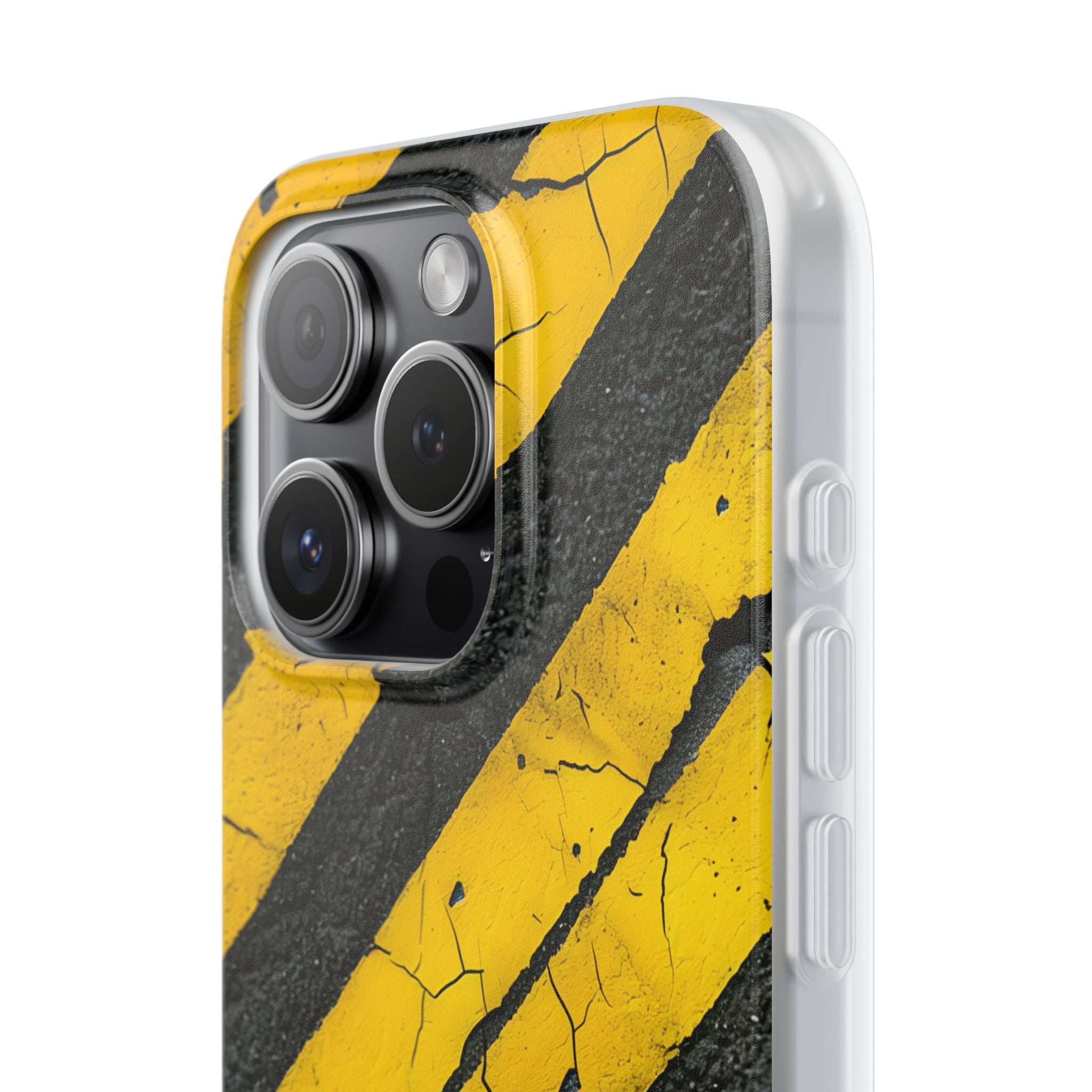 Cracked Hazard Stripes · Soft Phone Case for iPhone