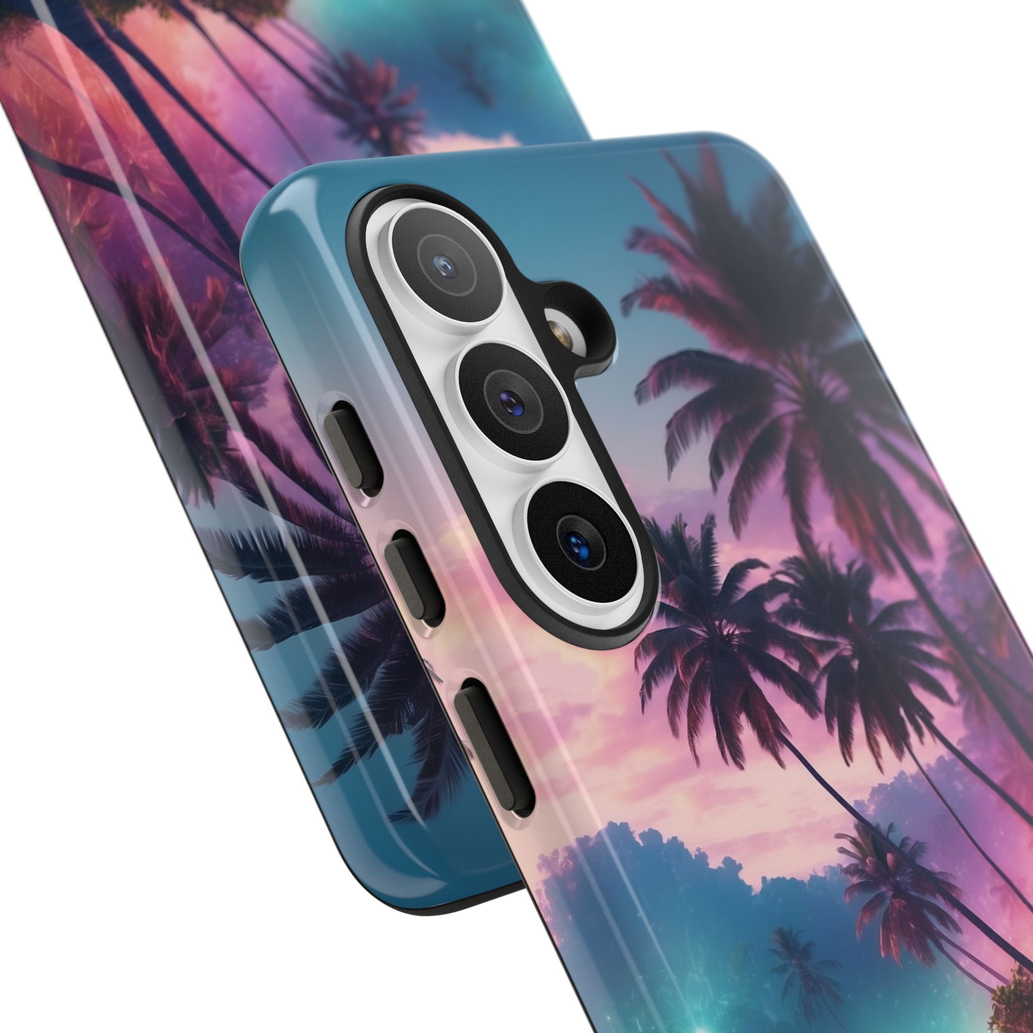 Neon Shore Palms · Tough Handyhülle für Samsung
