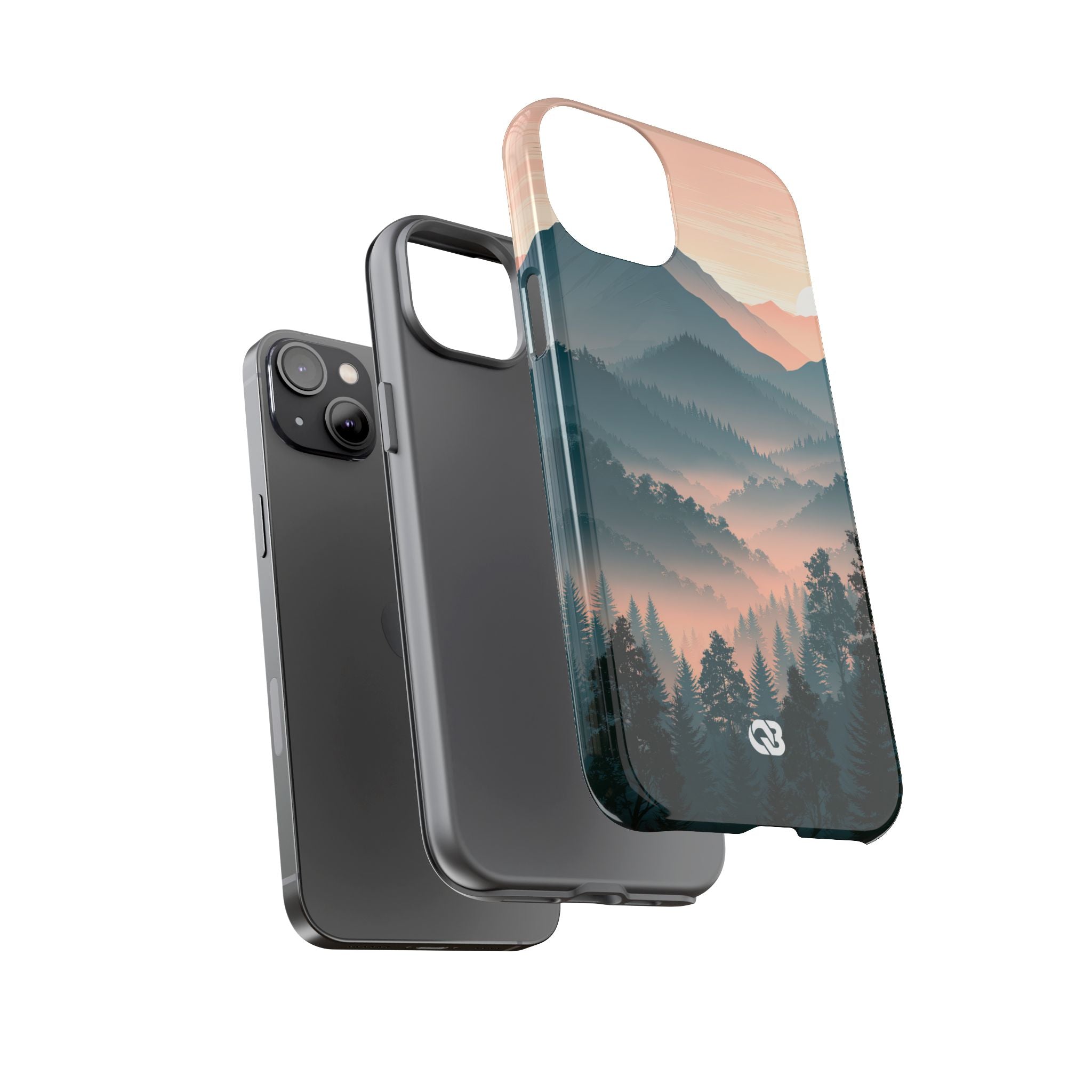 Teal Tough Phone Case for iPhone - Alpine Teal Horizon