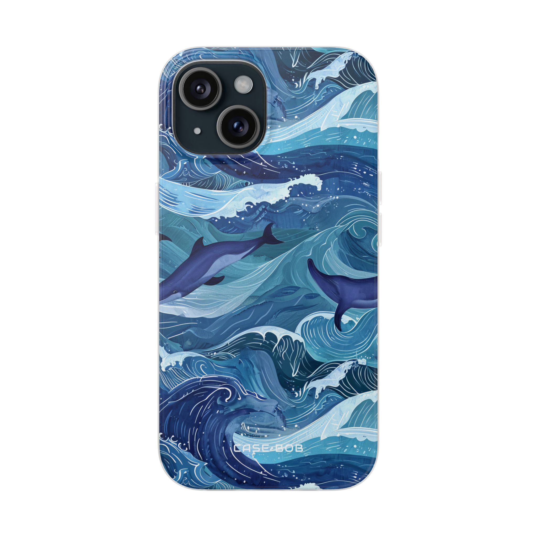Dolphin Waves iPhone 15 Case - Soft