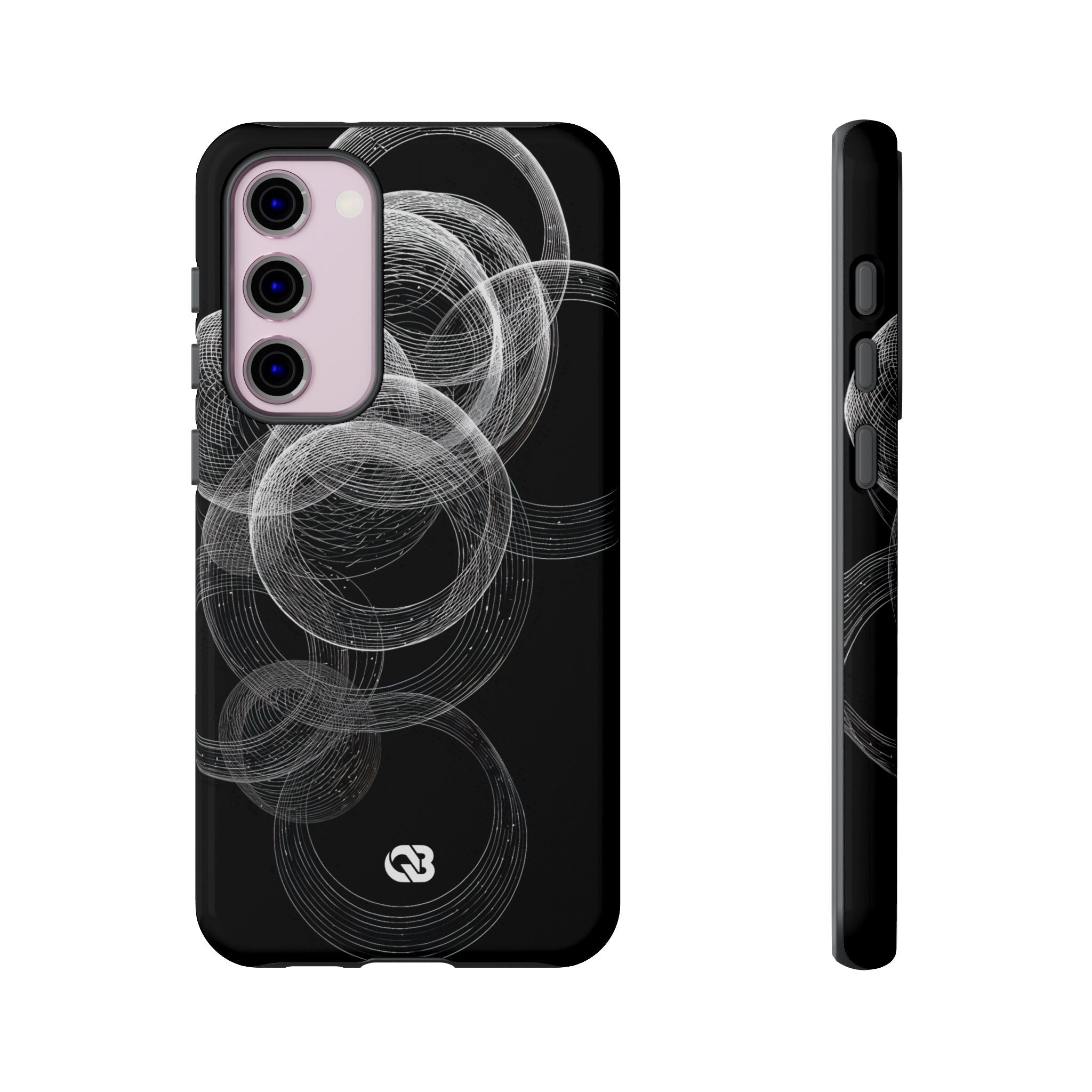 Black Tough Phone Case for Samsung - Kinetic Wireframe Orbit