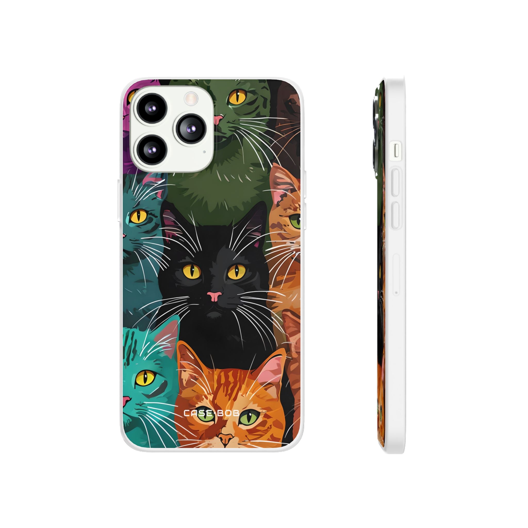 Teal Cat Grid iPhone 13 Pro Max - Soft