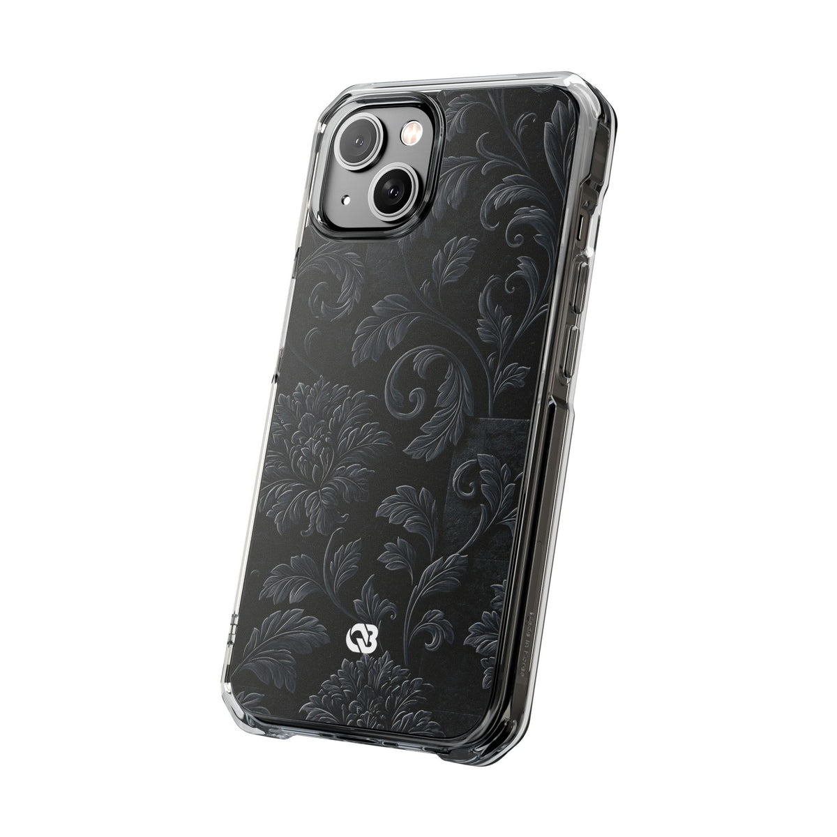 Obsidian Damask · Clear Impact Magnetic Phone Case for iPhone · Black