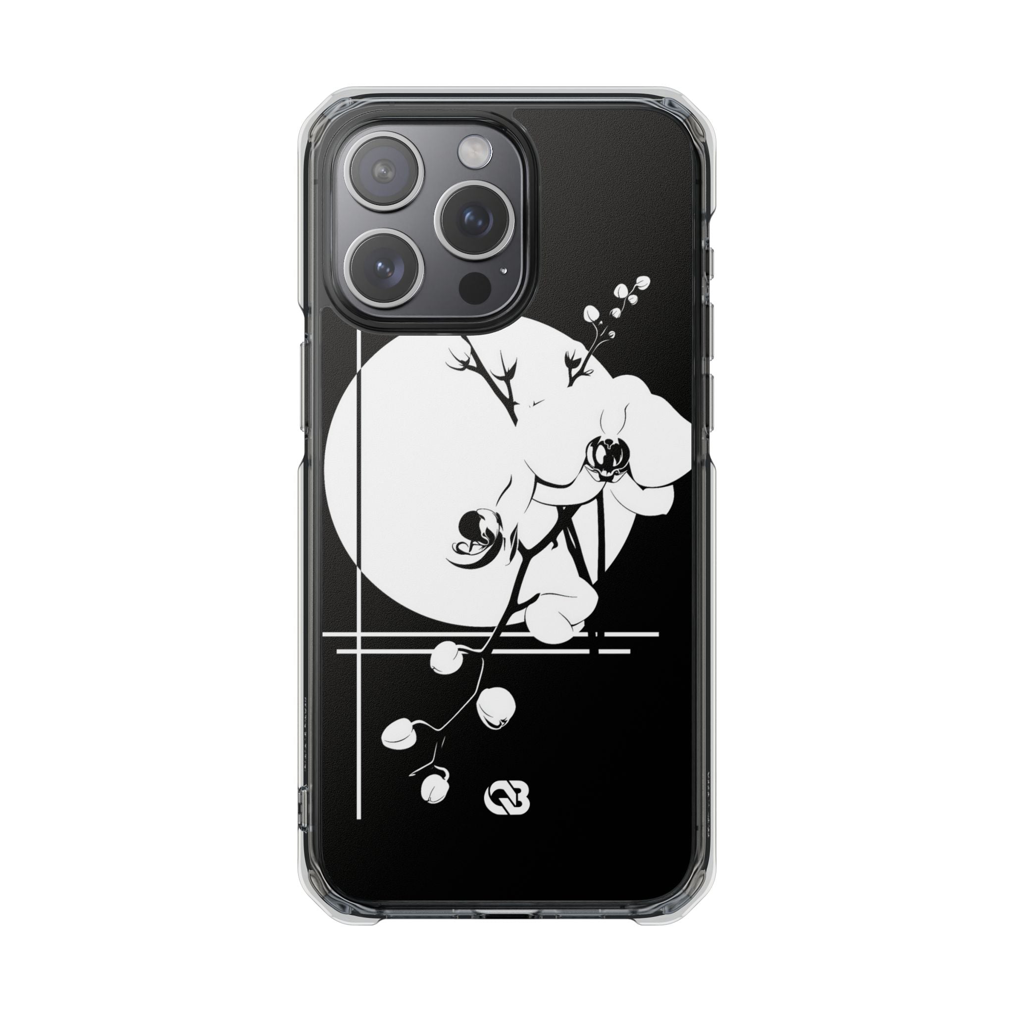 Black Impact MagSafe Phone Case for iPhone - Lunar Orchid Grid