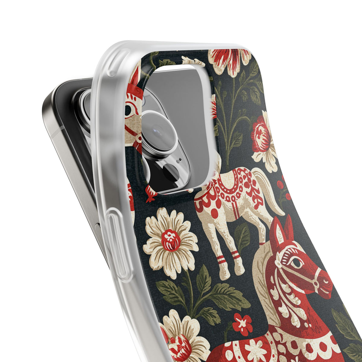 Nordic Dala Meadow · Lite Phone Case for iPhone · Red