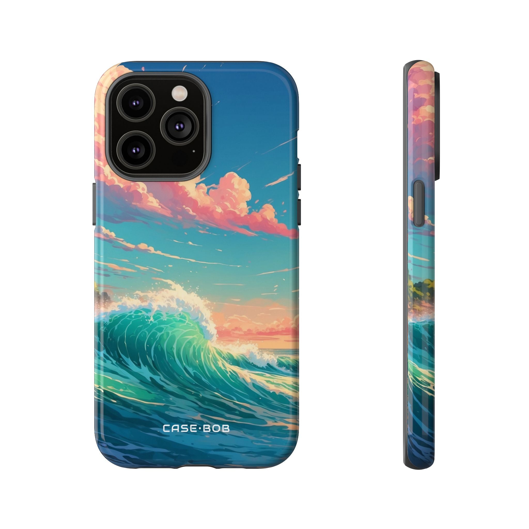 Turkoosi Curl iPhone 14 Pro Max -kova, kova